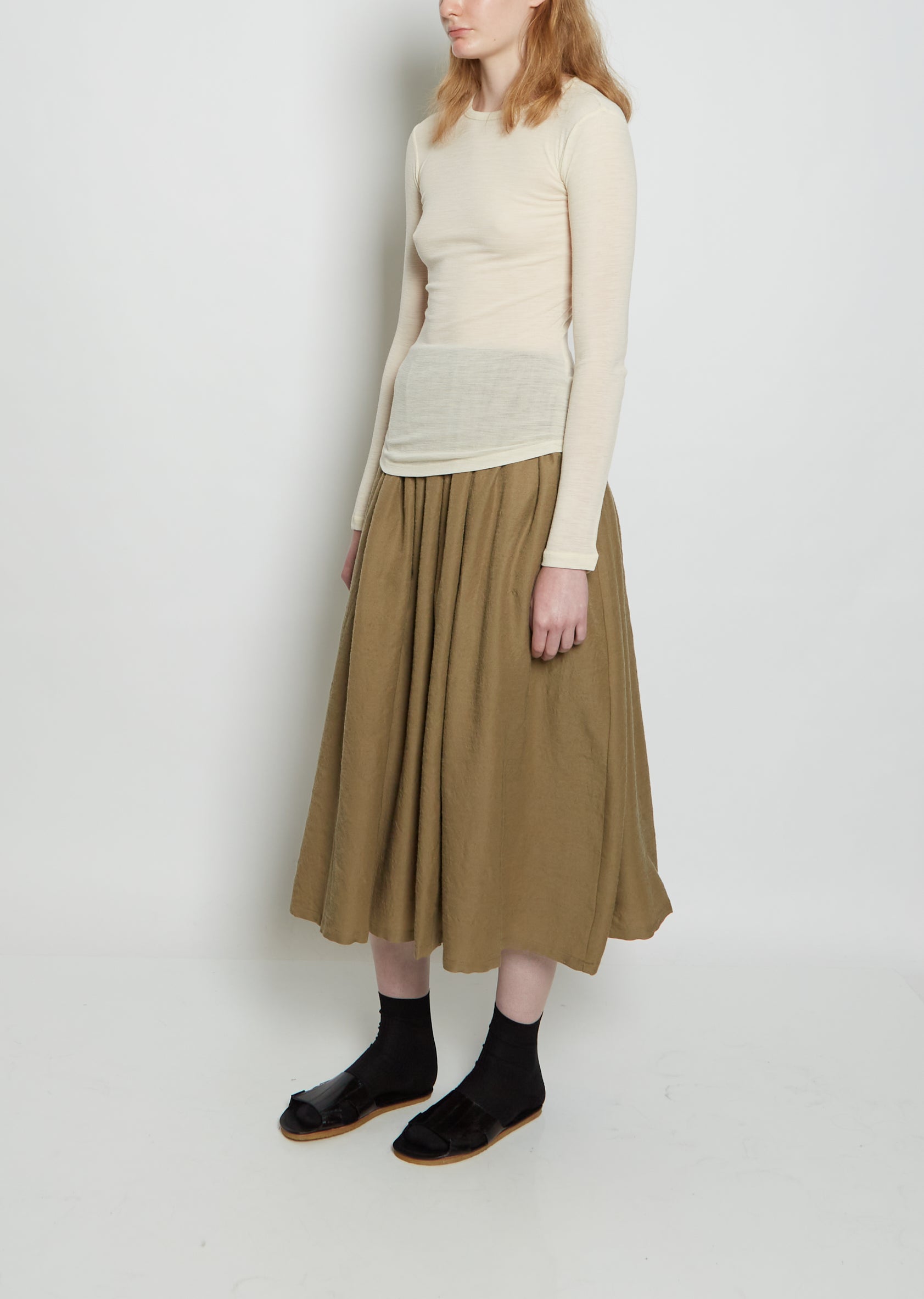 Wool Skye Skirt — Sage – La Garçonne