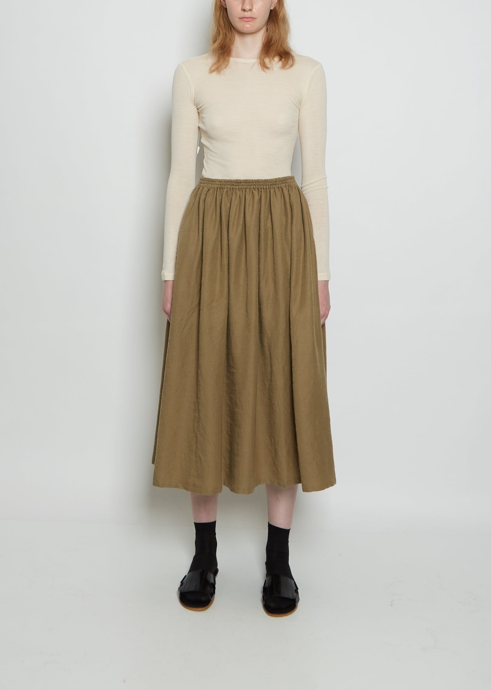 Wool Skye Skirt — Sage – La Garçonne