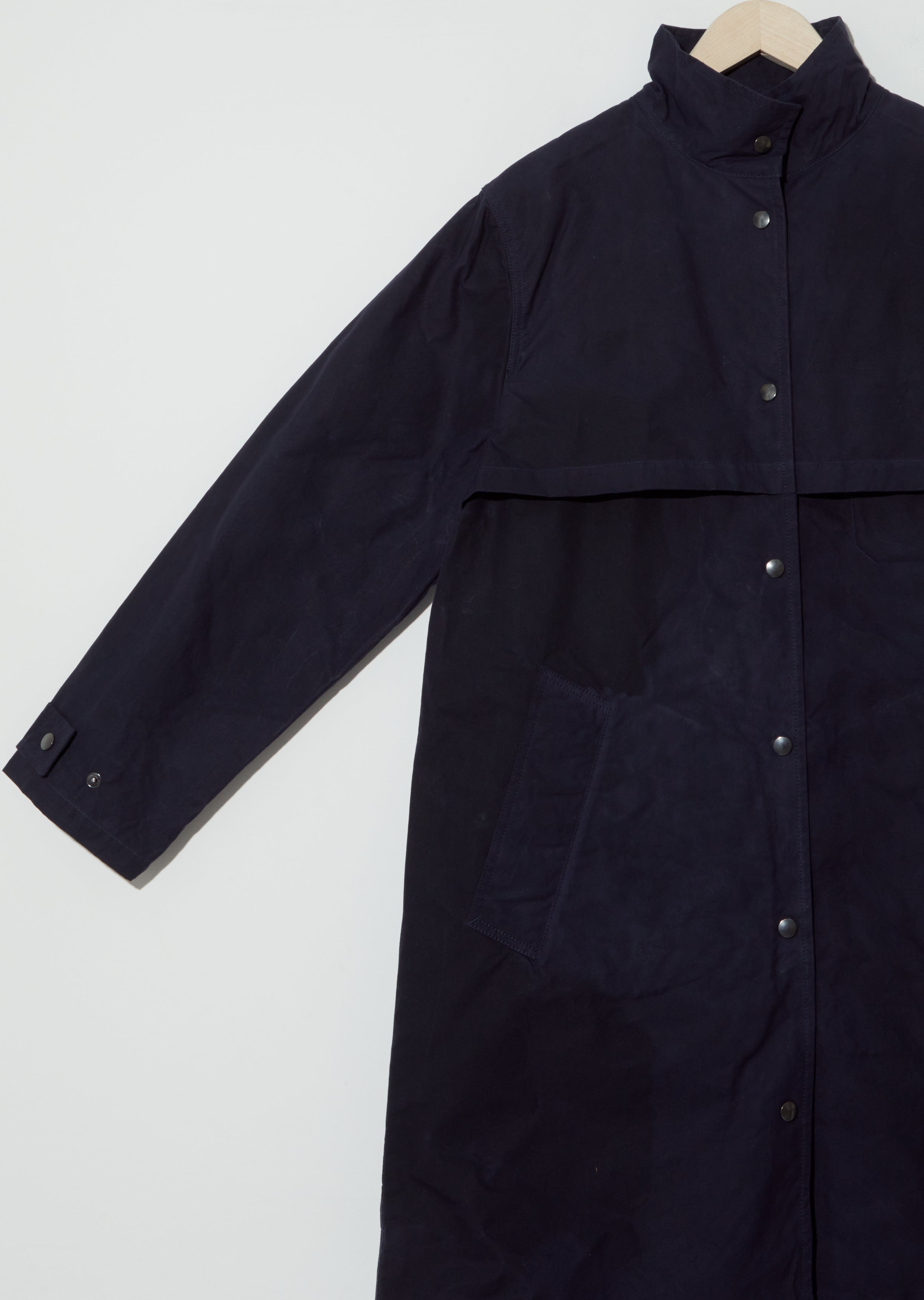 Washed Cotton Miners Coat — Dark Indigo – La Garçonne