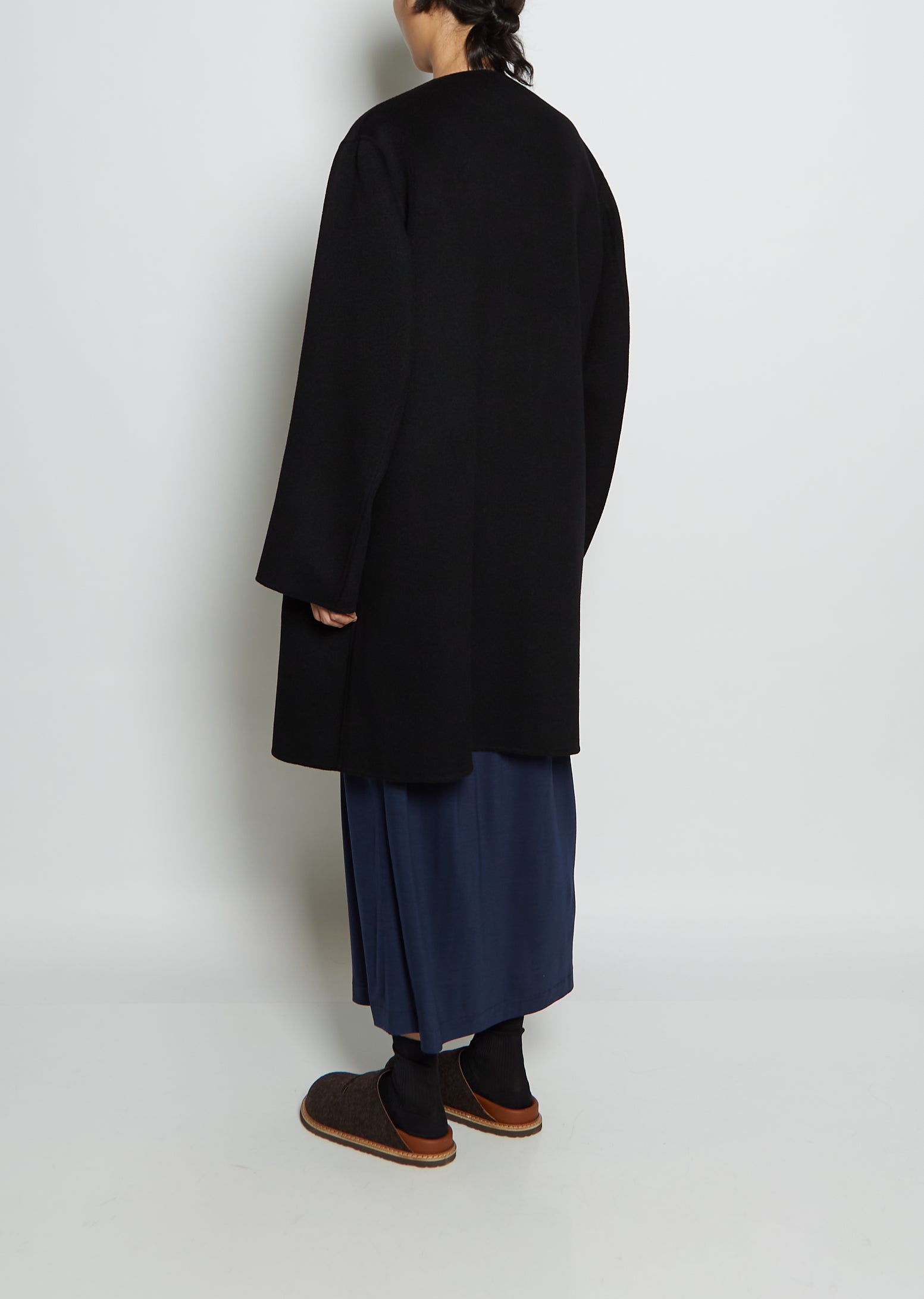 Wool Cashmere Cable Coat — Black – La Garçonne