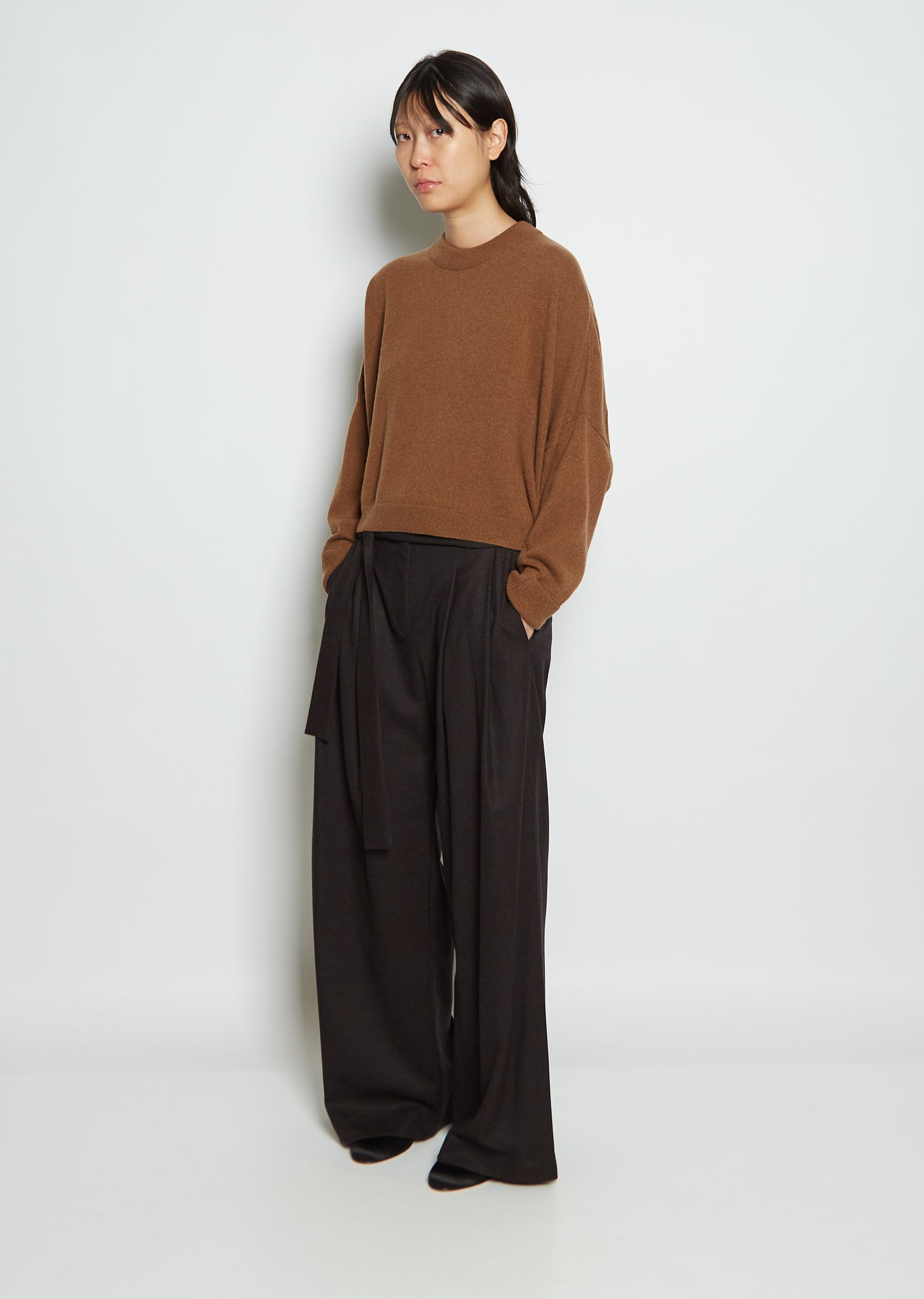 Cashmere Chunky Sweater — Brown – La Garçonne