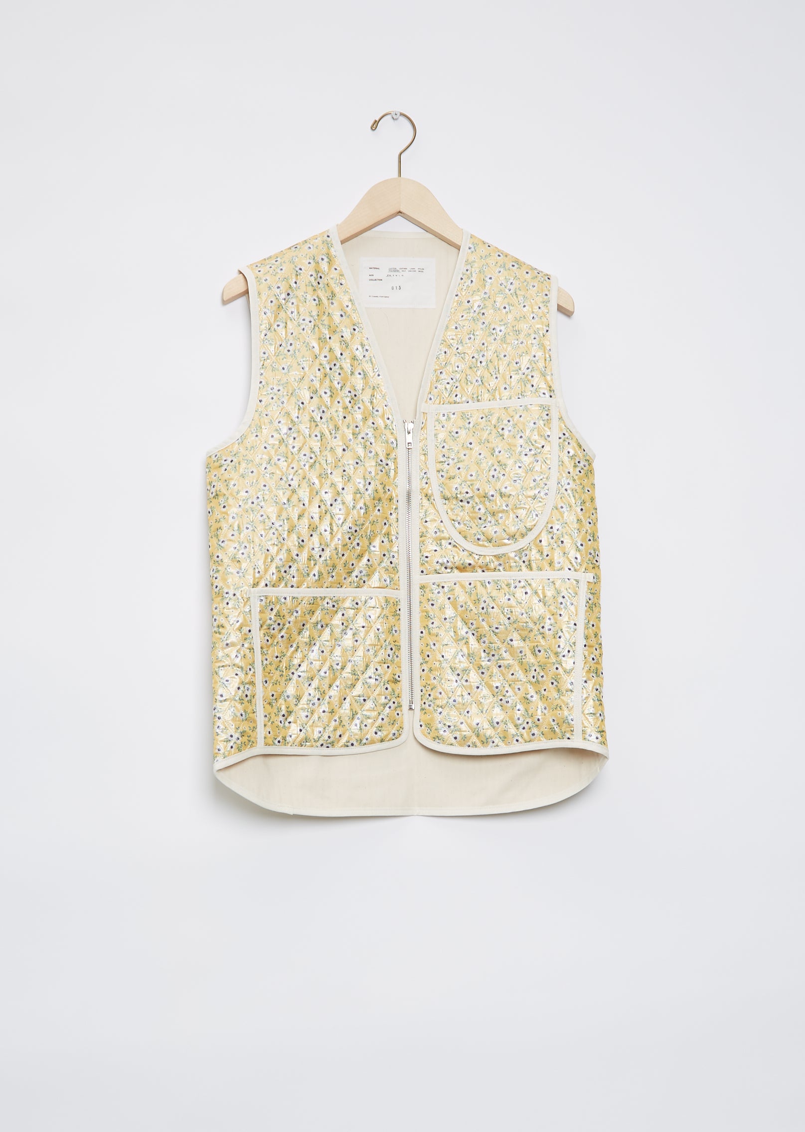 Zip Vest — Yellow Flower Print – La Garçonne