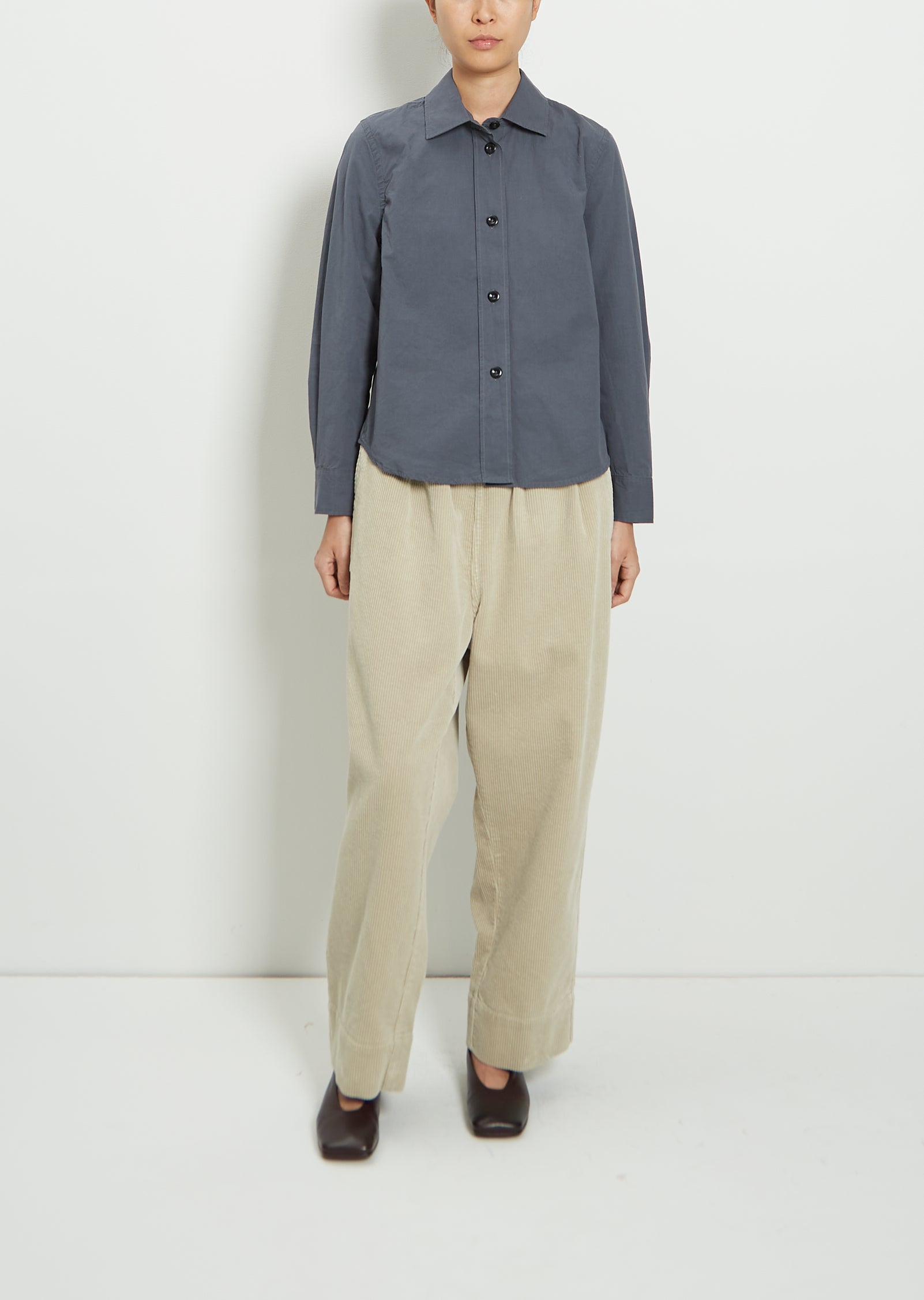 Cotton Simple Shirt — Uniform Blue – La Garçonne