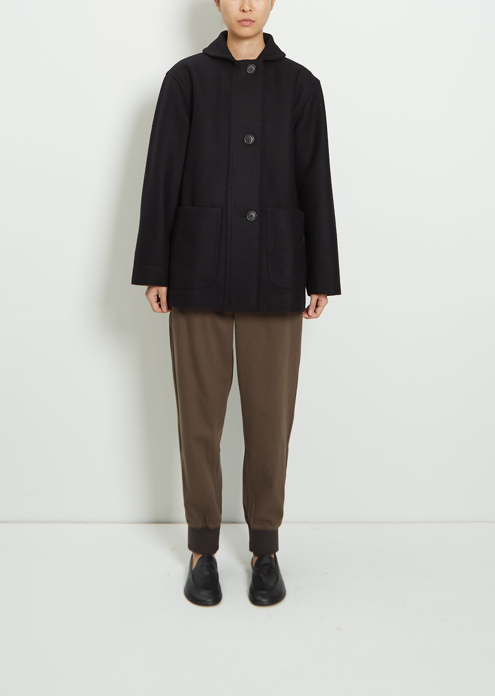 Wool Melton Shawl Collar Coat – La Garçonne