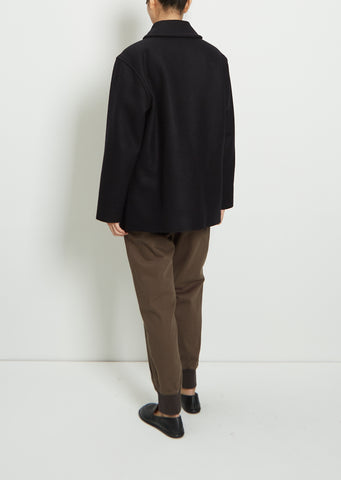 Wool Melton Shawl Collar Coat – La Garçonne