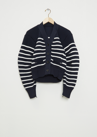 Horizontal Stripe Knit Cardigan – La Garçonne