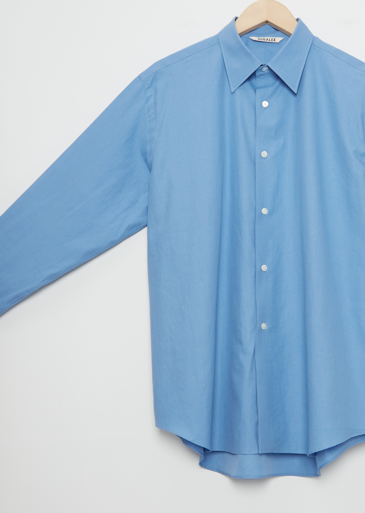 Men's Washed Finx Twill Cotton Shirt — Blue – La Garçonne