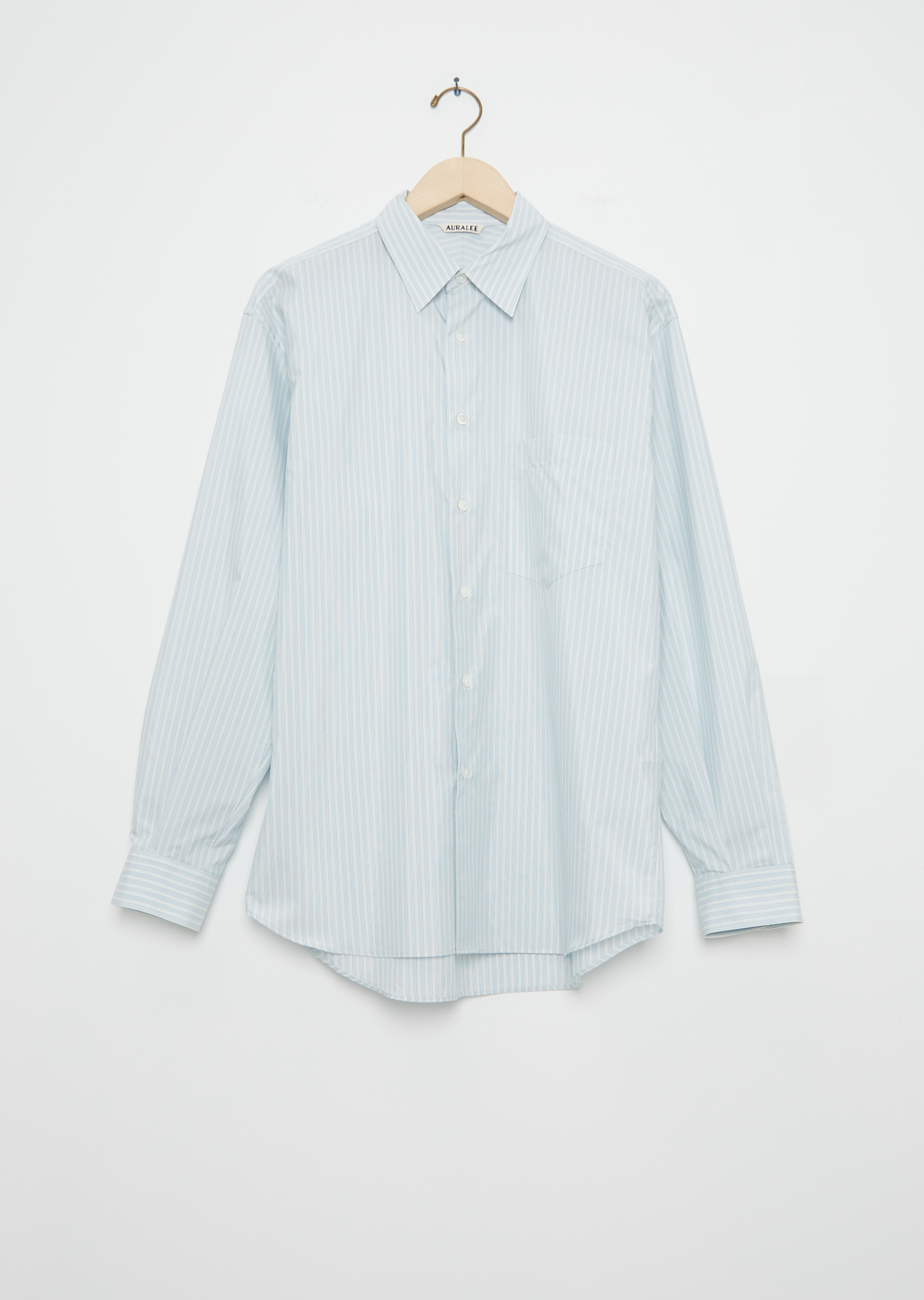 セット送料無料 AURALEE / FINX POLYESTER STRIPE SHIRT - 通販