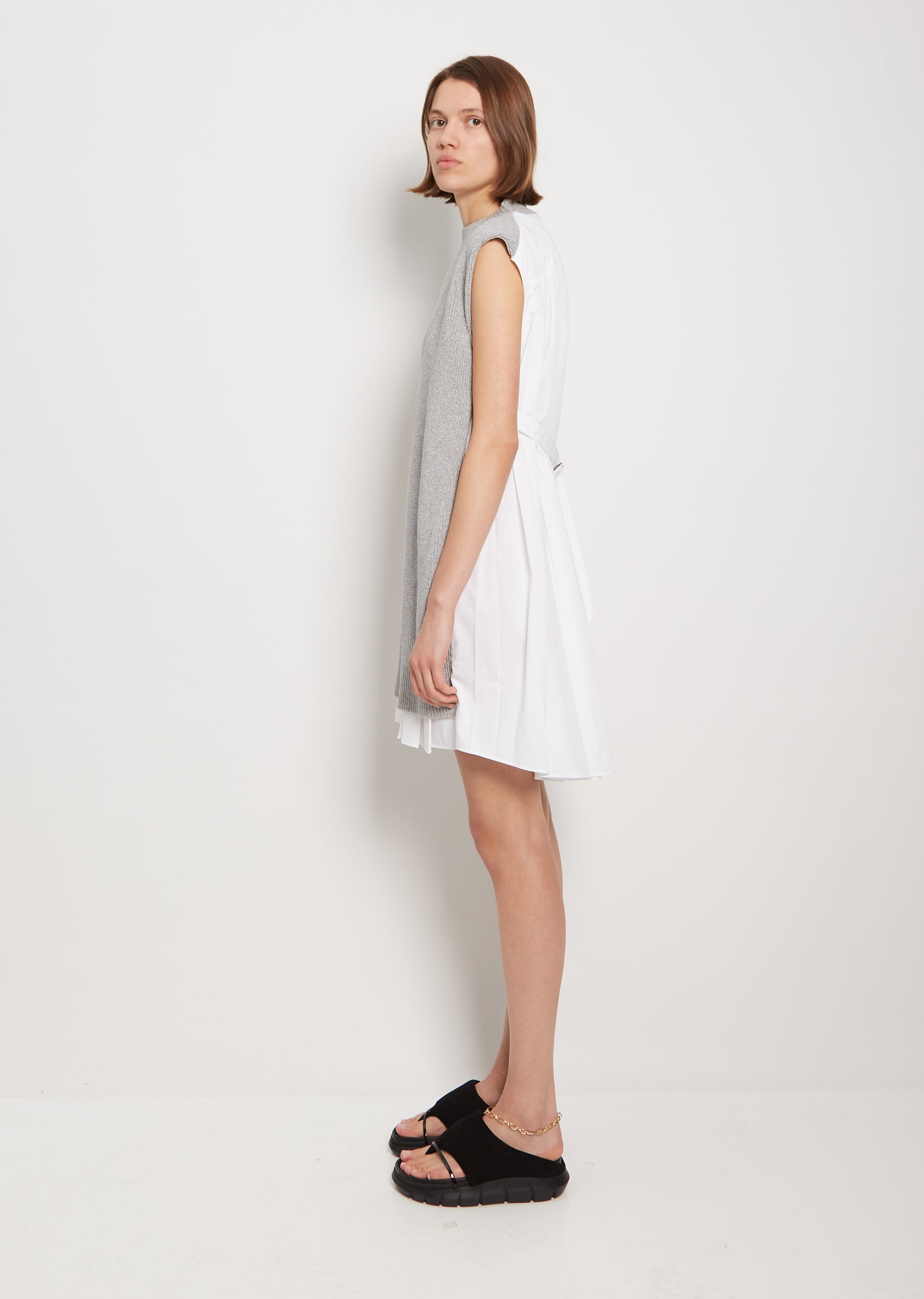 Cotton Poplin x Cotton Knit Dress – La Garçonne