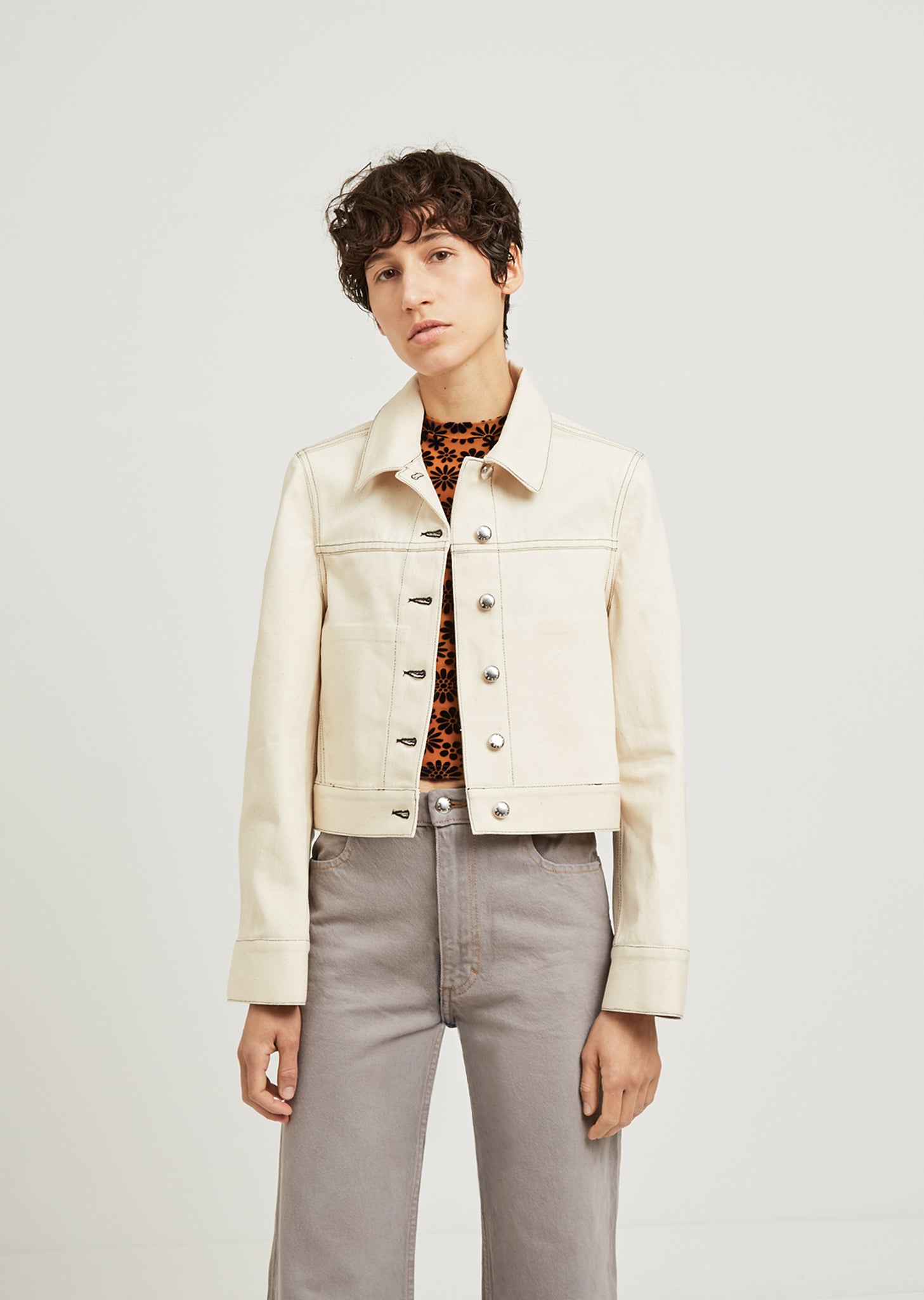 Cropped Denim Jacket by Eckhaus Latta- La Garçonne