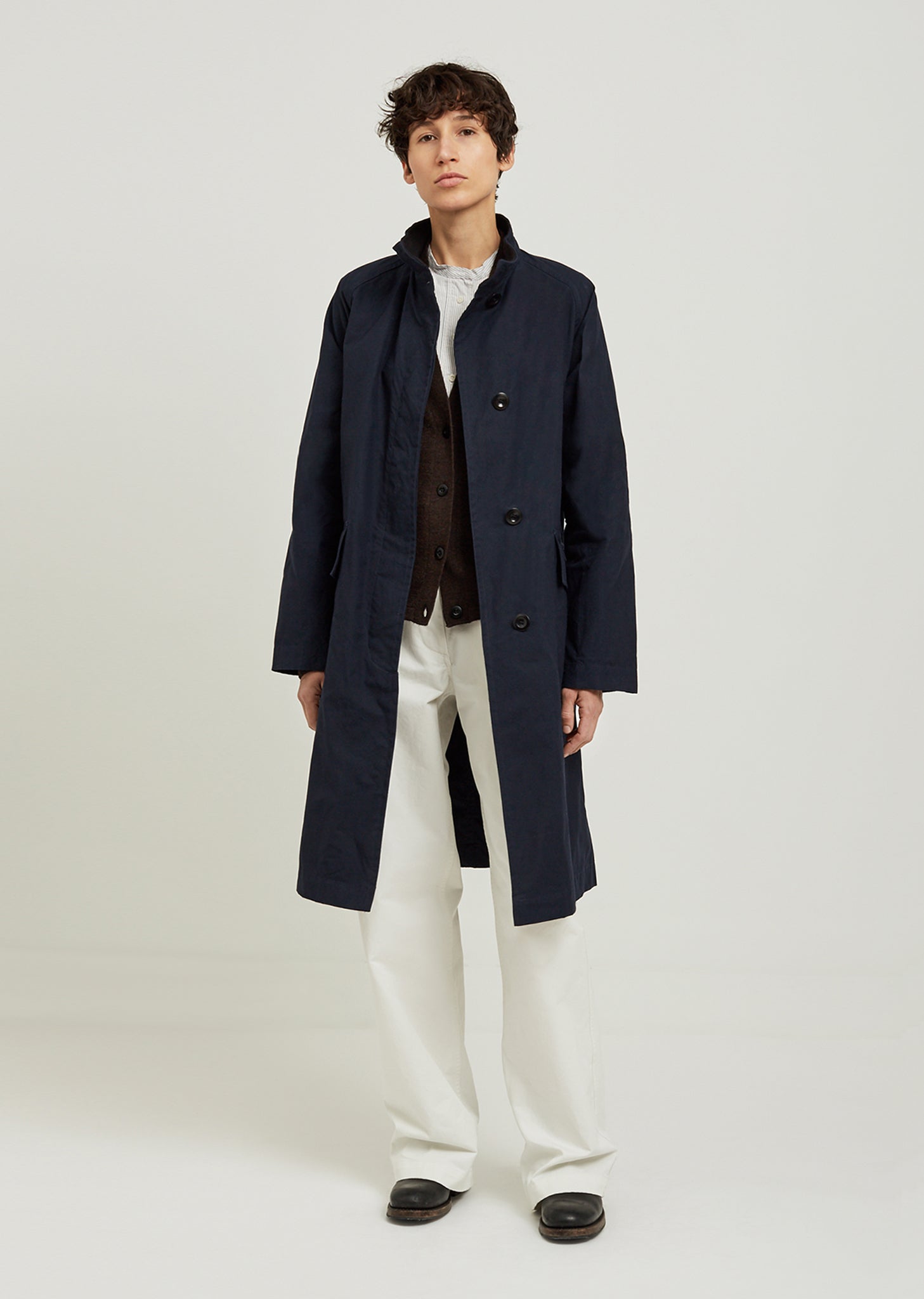 Waxed Cotton Fishermans Mac Coat by MHL by Margaret Howell- La Garçonne