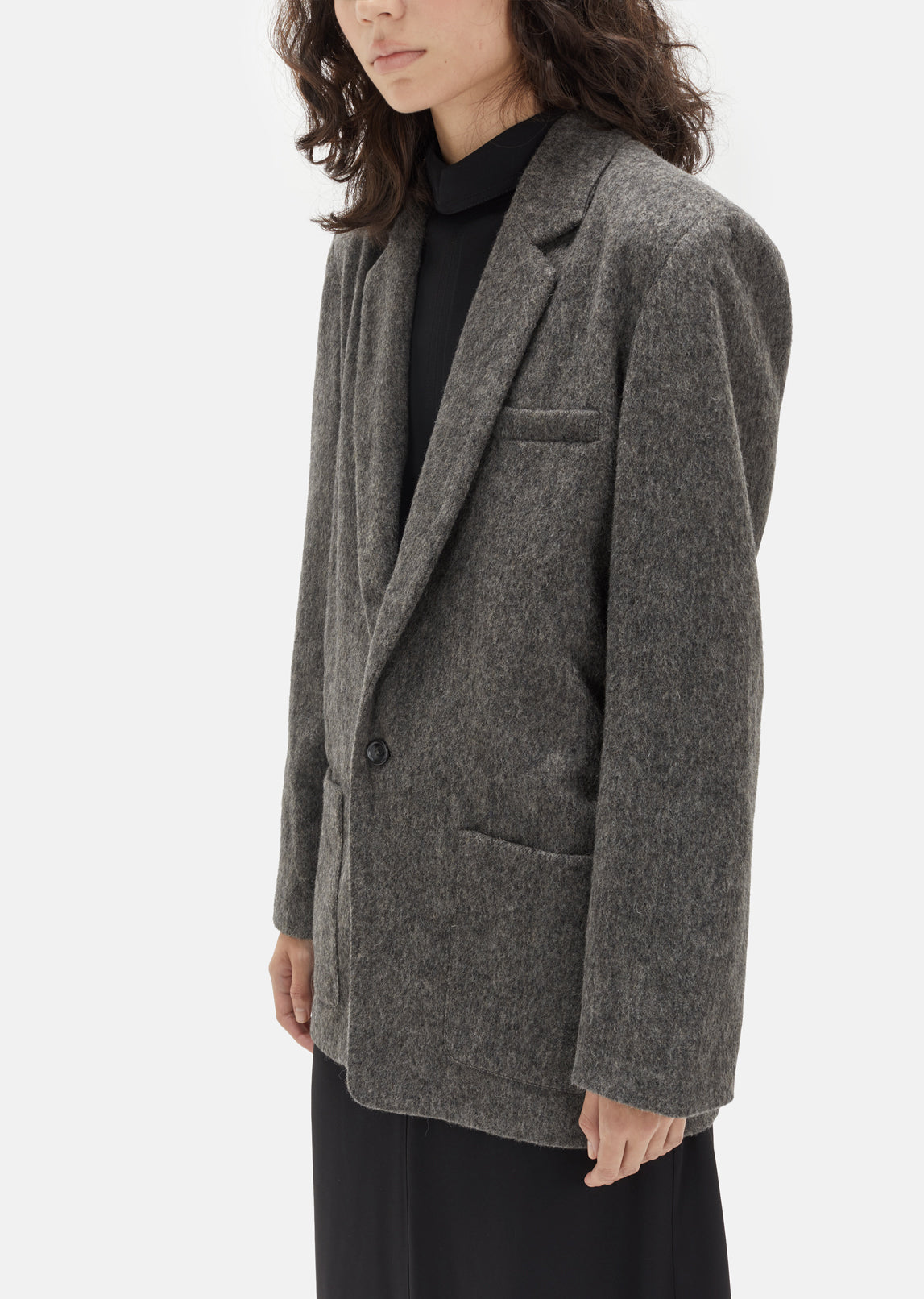 One Button Wool Blazer by Organic by John Patrick- La Garçonne