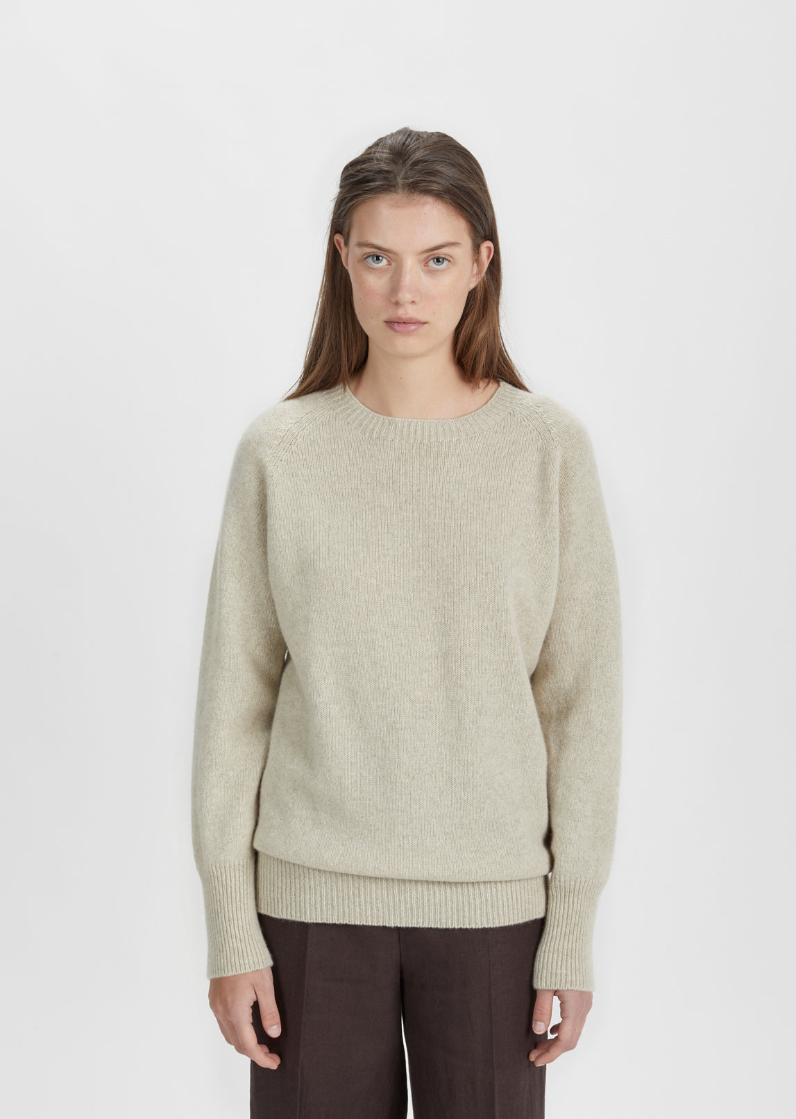 Oversized Cashmere Crewneck Sweater by Margaret Howell- La Garçonne