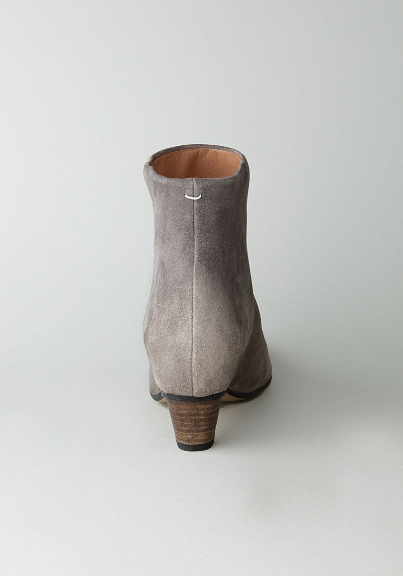 gray kitten heel boots