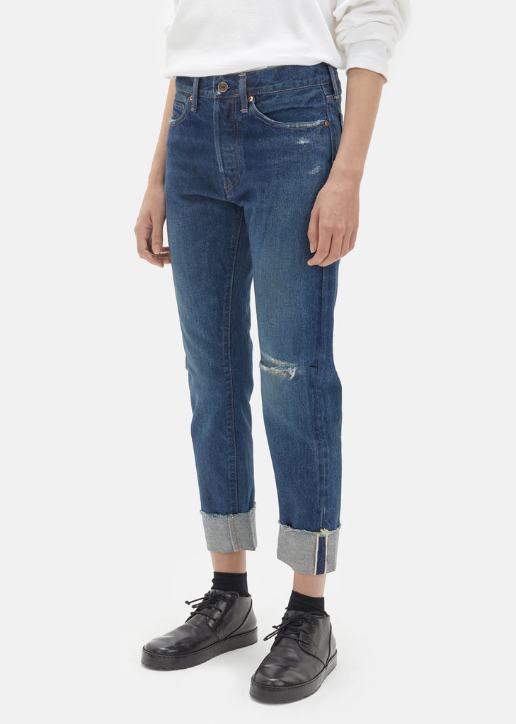 Selvedge Narrow Tapered Cut Jeans by Chimala- La Garçonne