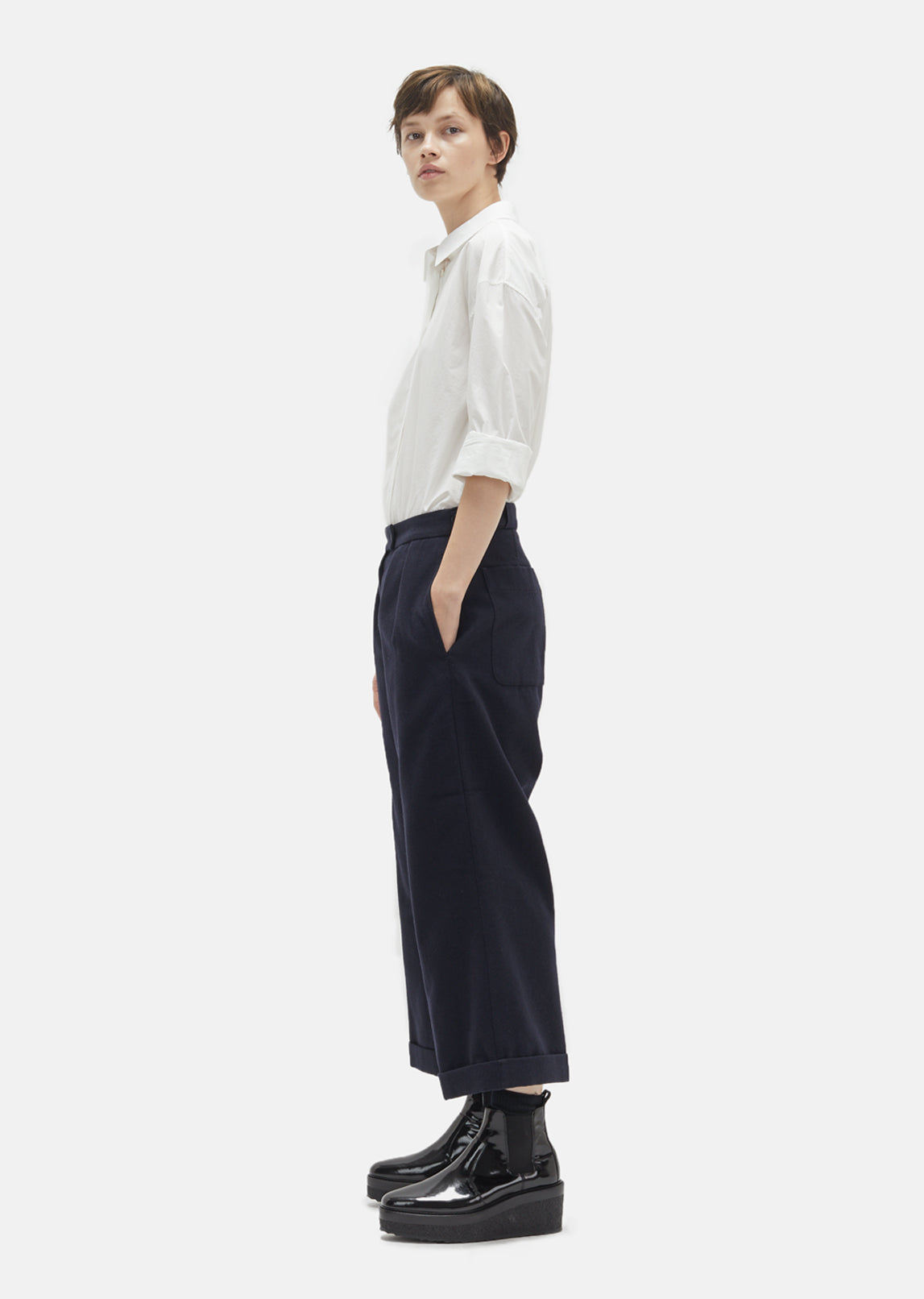 Wool Cotton Drill Trousers by MHL by Margaret Howell- La Garçonne