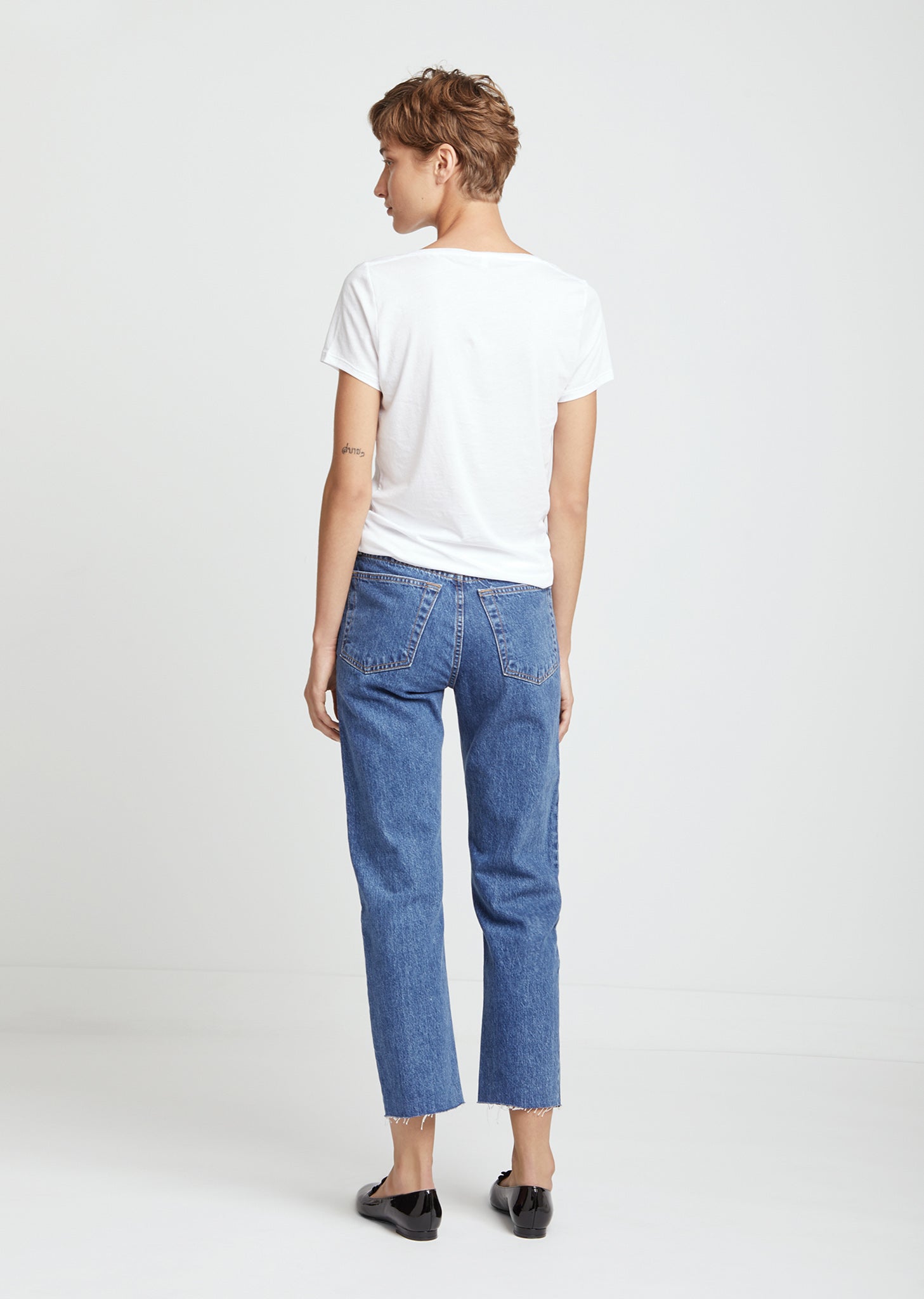 High Rise Stove Pipe Crop Jeans by Re/Done- La Garçonne