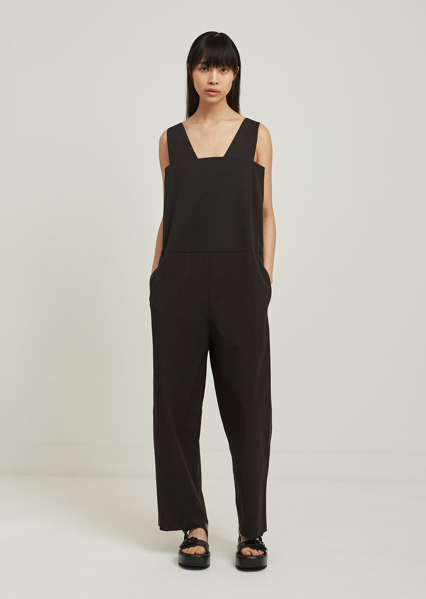 Stretch Gabardine Jumpsuit by Sara Lanzi- La Garçonne