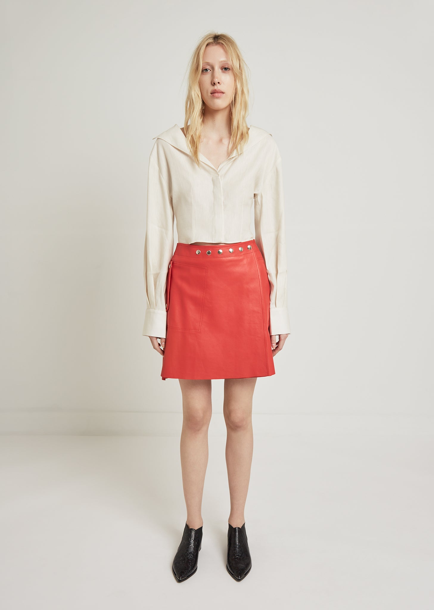 Shirin Nappa Leather Wrap Skirt by Acne 