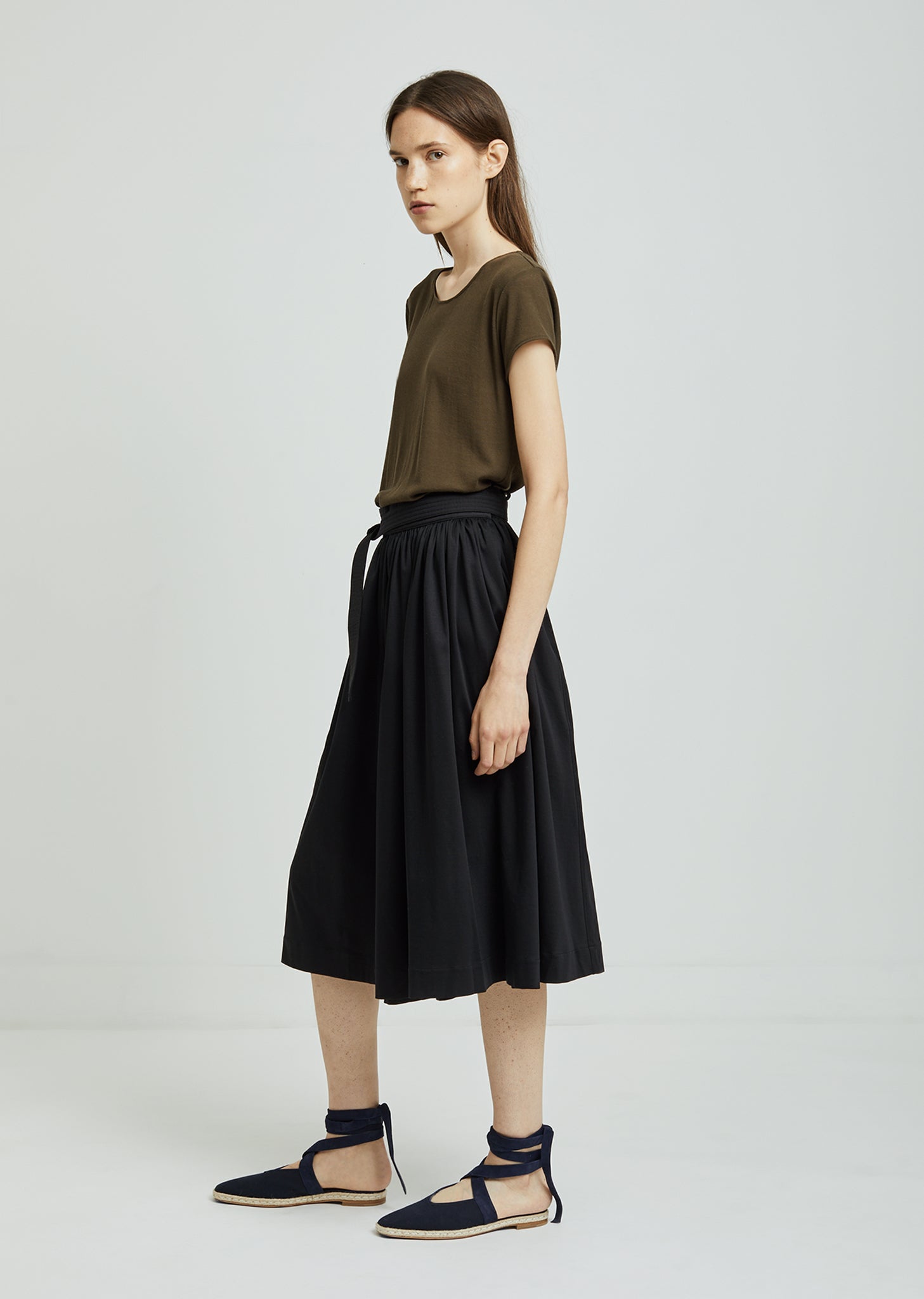 Wrap Over Pleated Jersey Skirt by Lemaire- La Garçonne