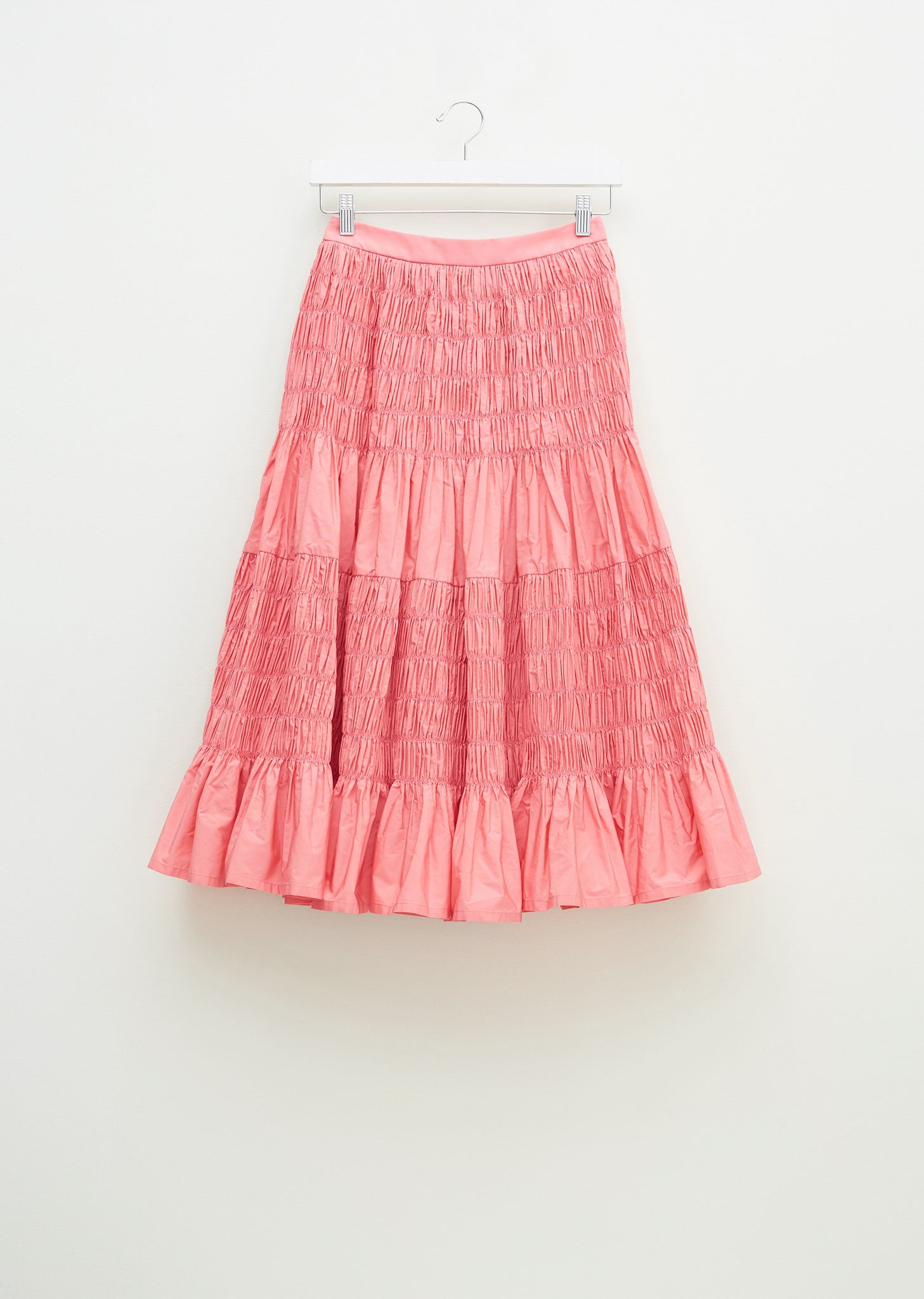 Helene Shirred Taffeta Skirt - UK 6 / Pink