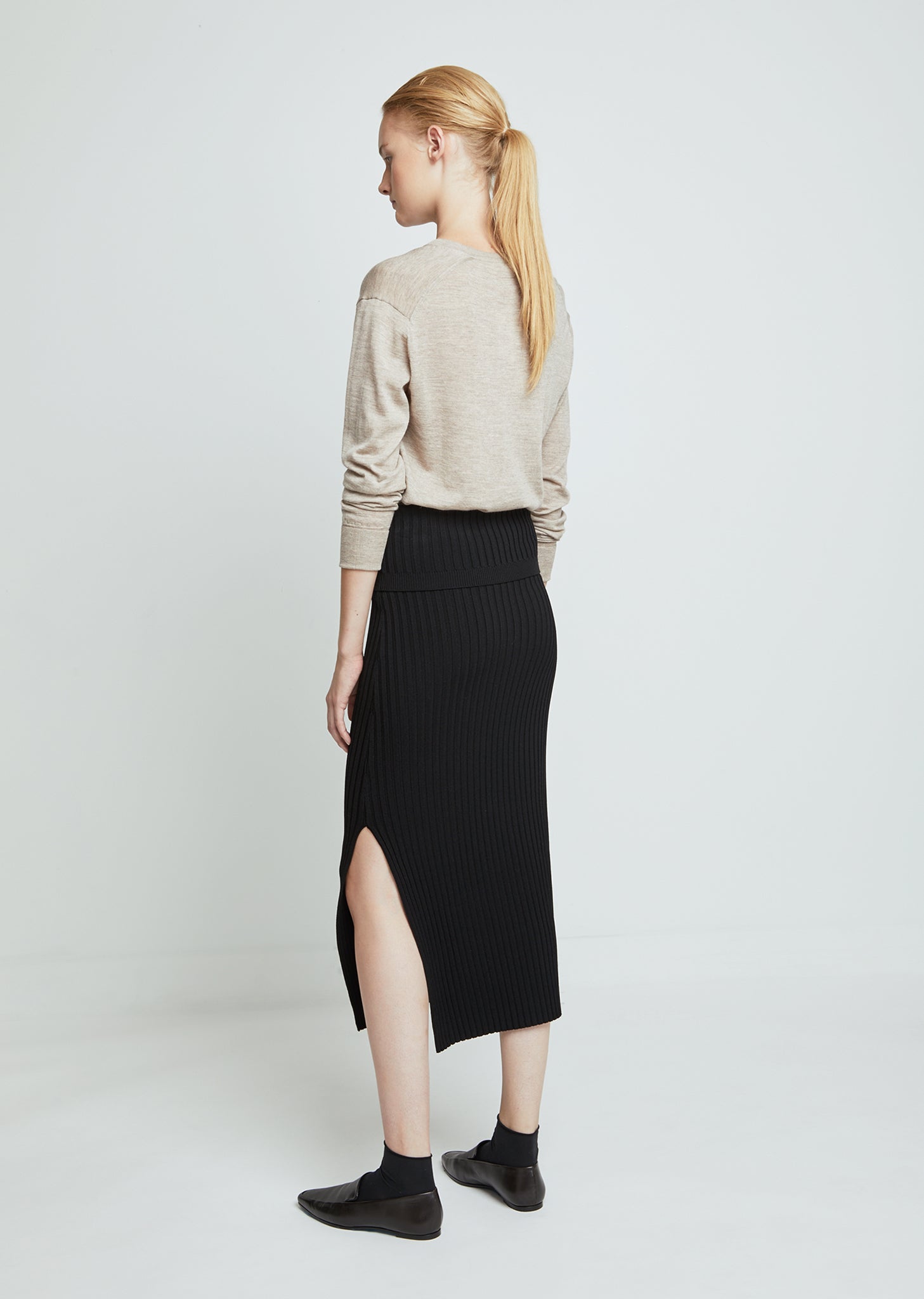 Rib Knit Skirt by Joseph- La Garçonne