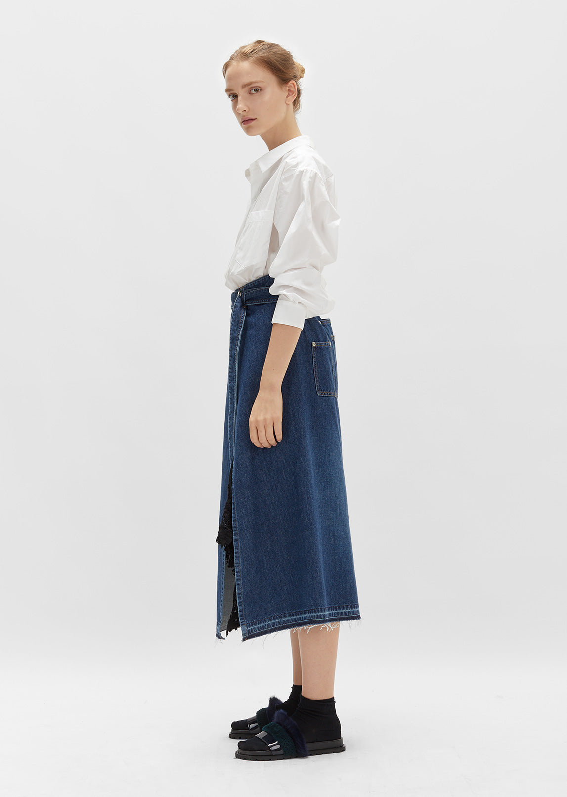 Denim Wrap Skirt by Sacai- La Garçonne