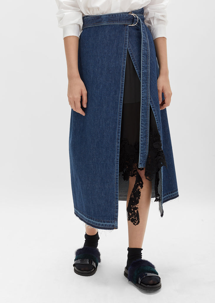 Denim Wrap Skirt by Sacai- La Garçonne