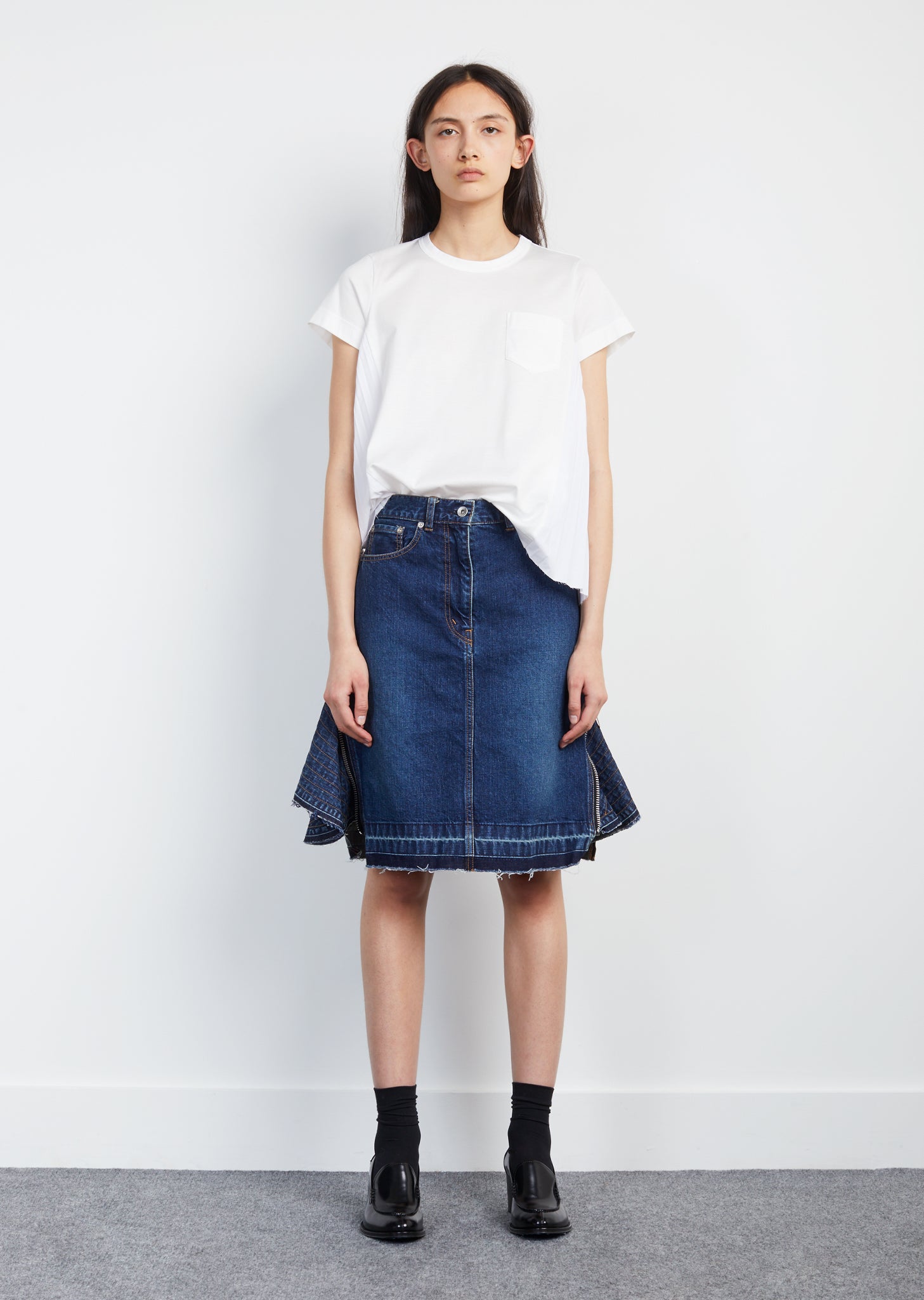 sacai denim skirt