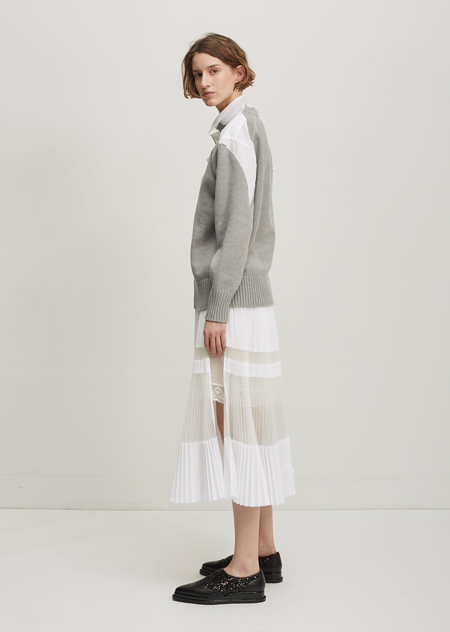 極美品】sacai ◎Organza pleated wrap skirt 早い者勝ち 52.0%OFF