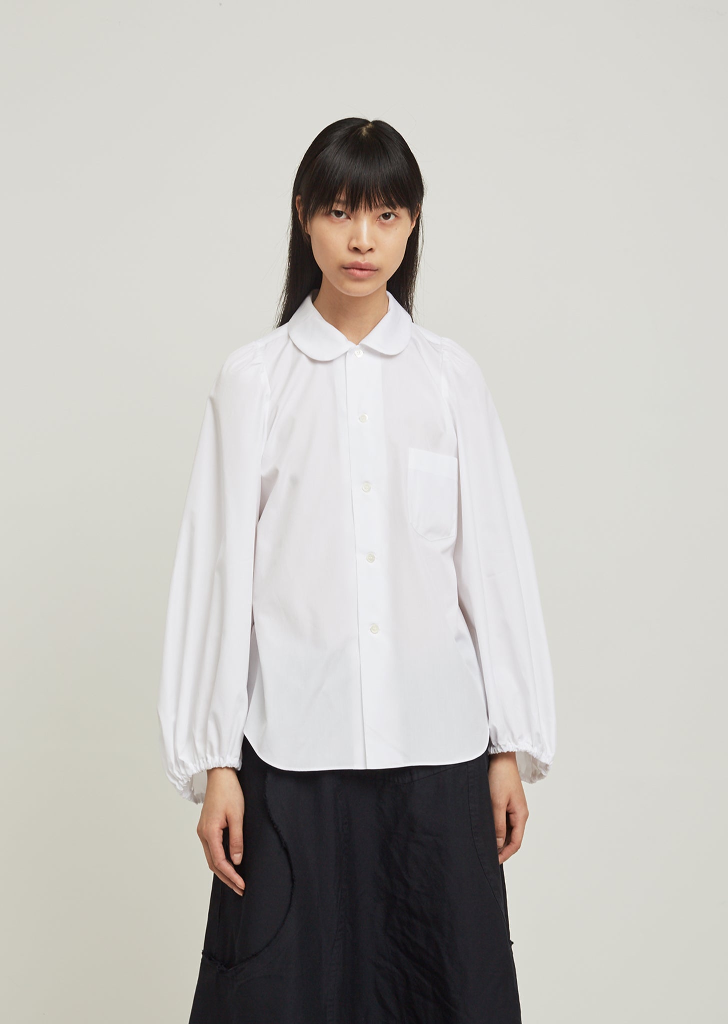 Cotton Broad Puffed Sleeves Shirt by Comme des Garçons- La Garçonne
