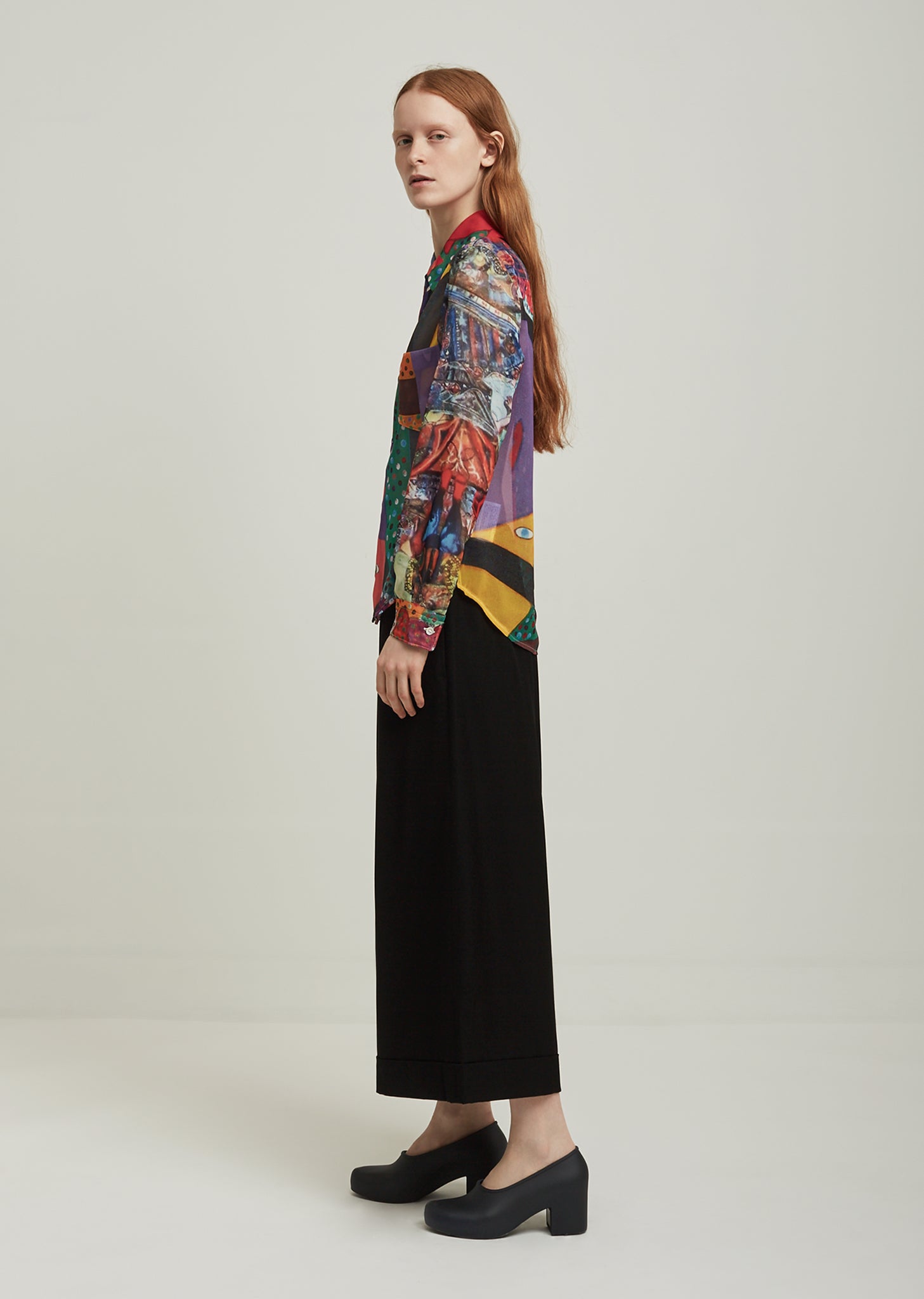 Polyester Georgette Inkjet Print Pattern Shirt By Comme