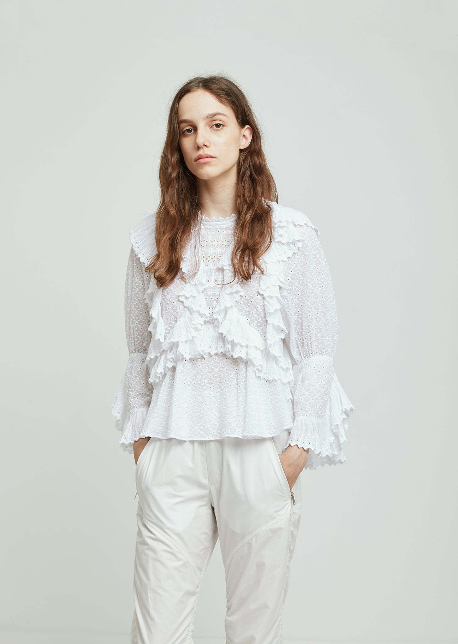 Zim Ruffle Cotton Top by Isabel Marant – La Garçonne