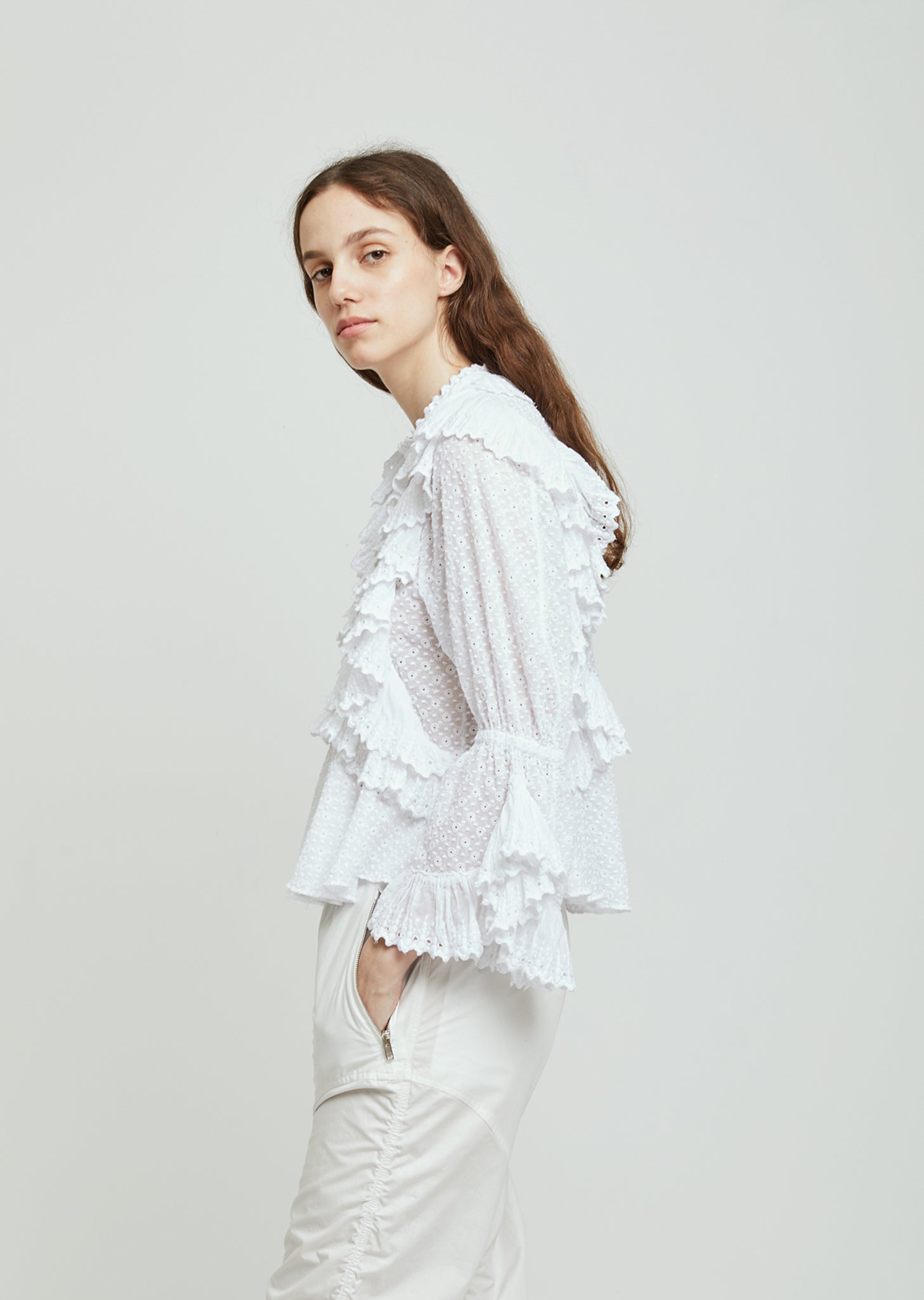 Zim Ruffle Cotton Top by Isabel Marant – La Garçonne