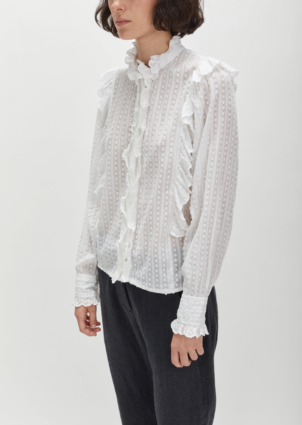 Yann Ruffle Blouse by Isabel Marant Etoile- La Garçonne