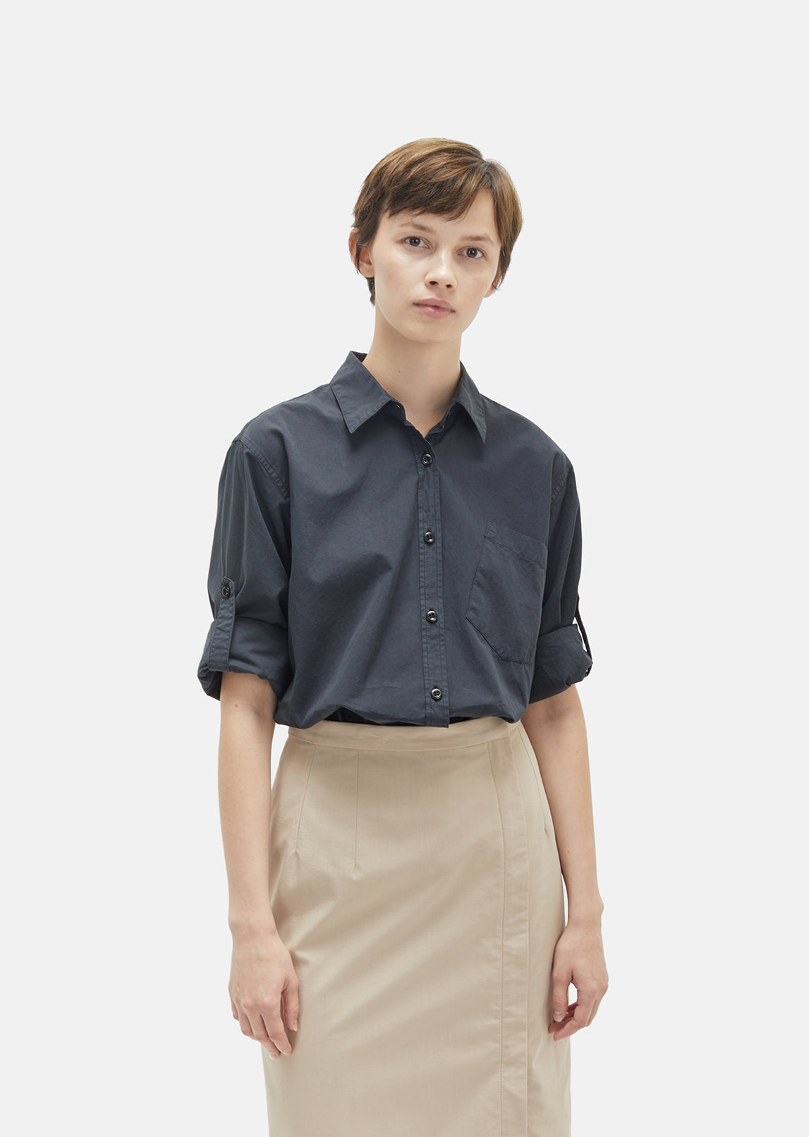 Compact Cotton Poplin Shirt by MHL by Margaret Howell- La Garçonne