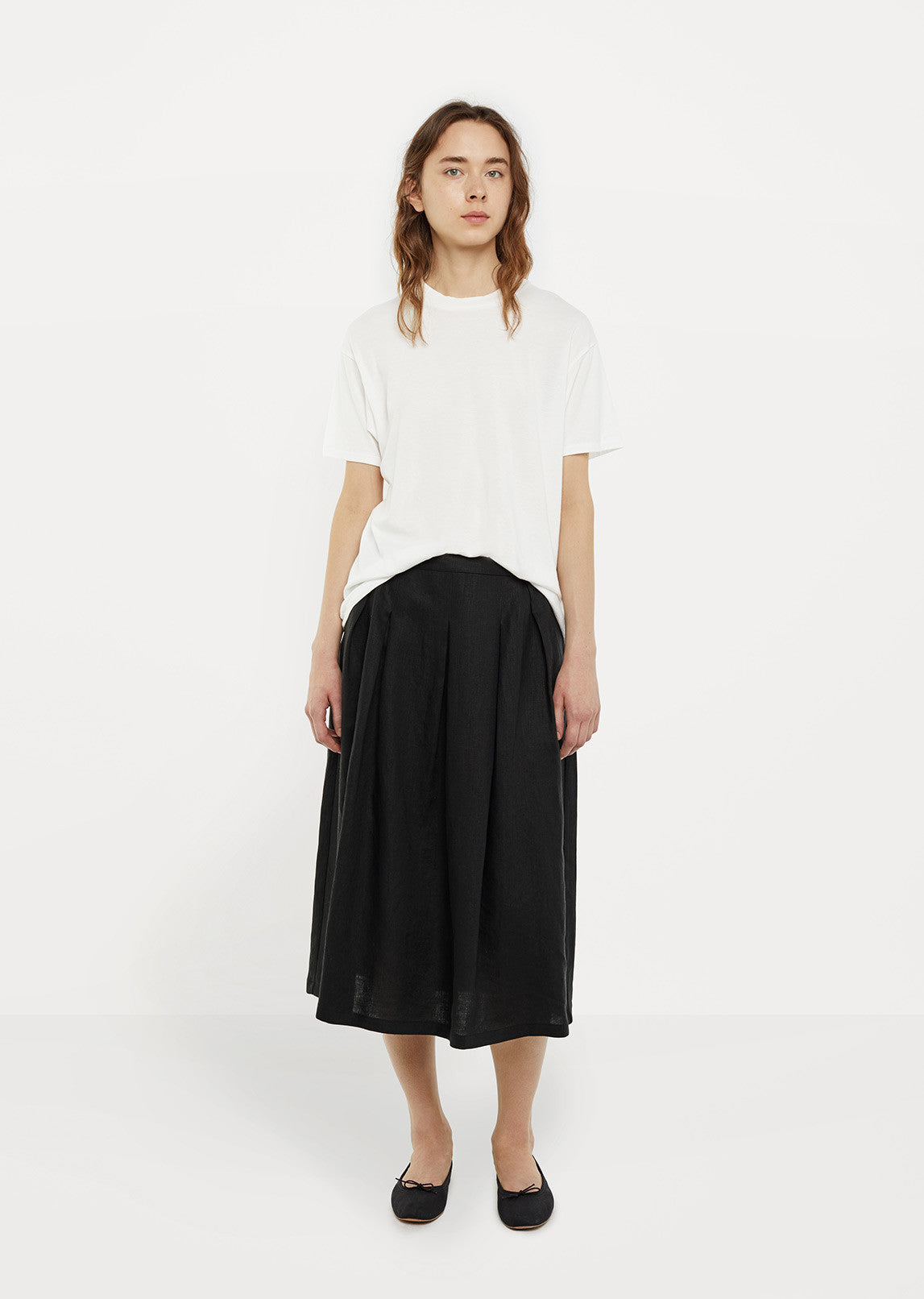 Linen Tuck Skirt by La Garçonne Moderne - La Garçonne