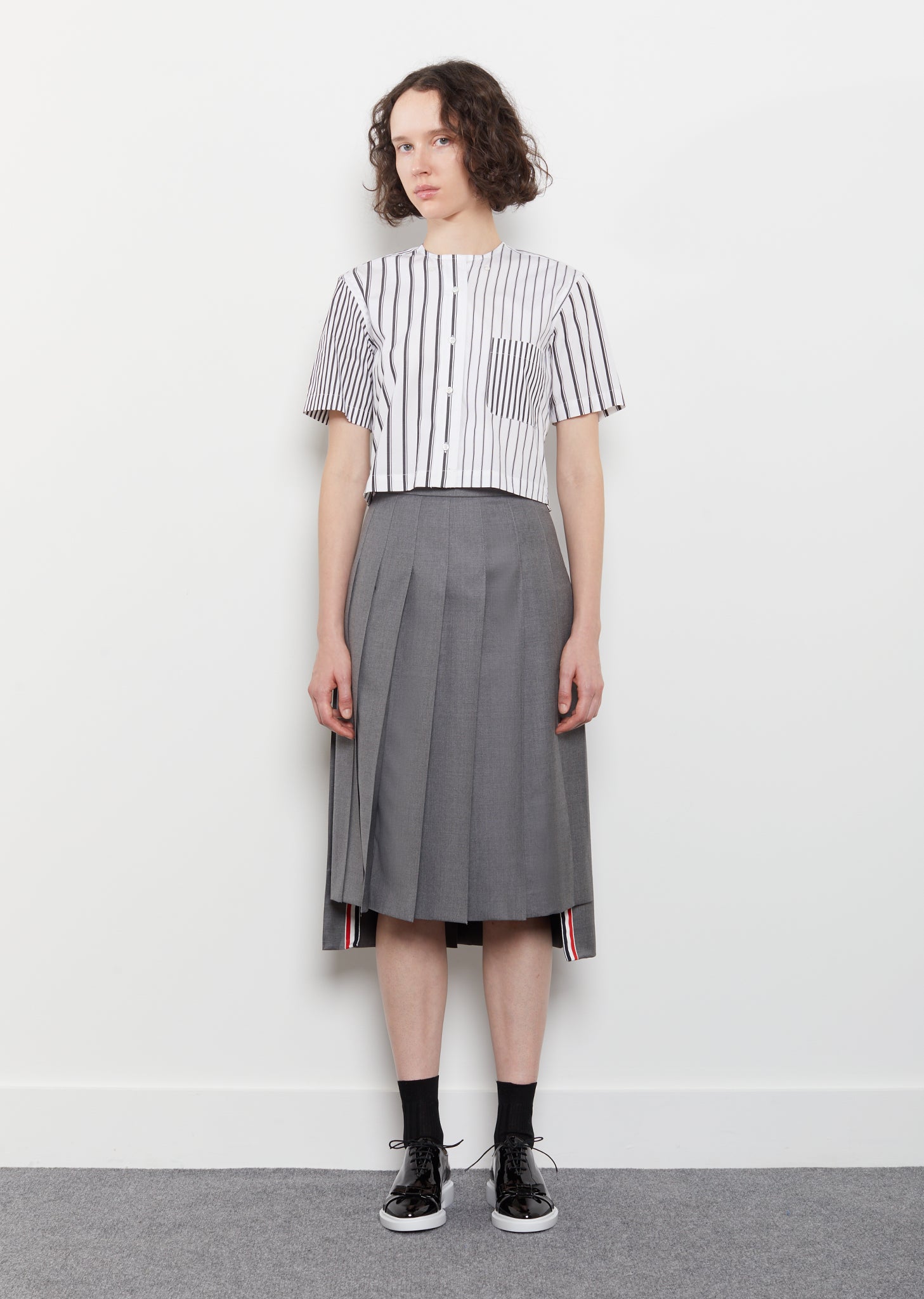 Wool Twill Pleated Skirt by Thom Browne- La Garçonne