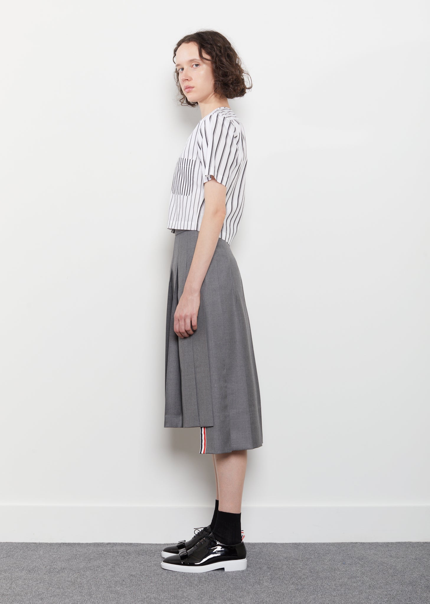 Wool Twill Pleated Skirt by Thom Browne- La Garçonne