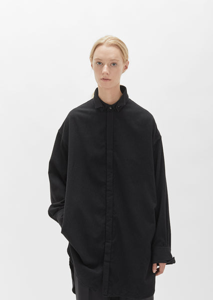 Flannel Long Shirt by Yohji Yamamoto- La Garçonne