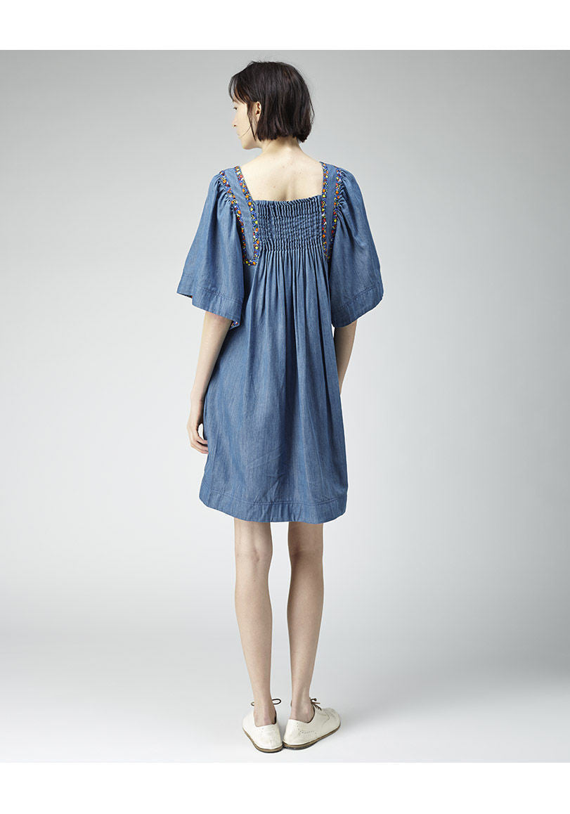 denim trapeze dress