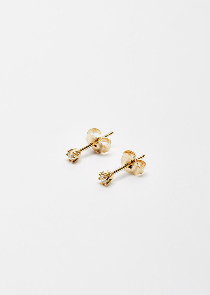 14K Gold Baby Diamond Studs by Satomi Kawakita - La GarÁonne – La Garçonne