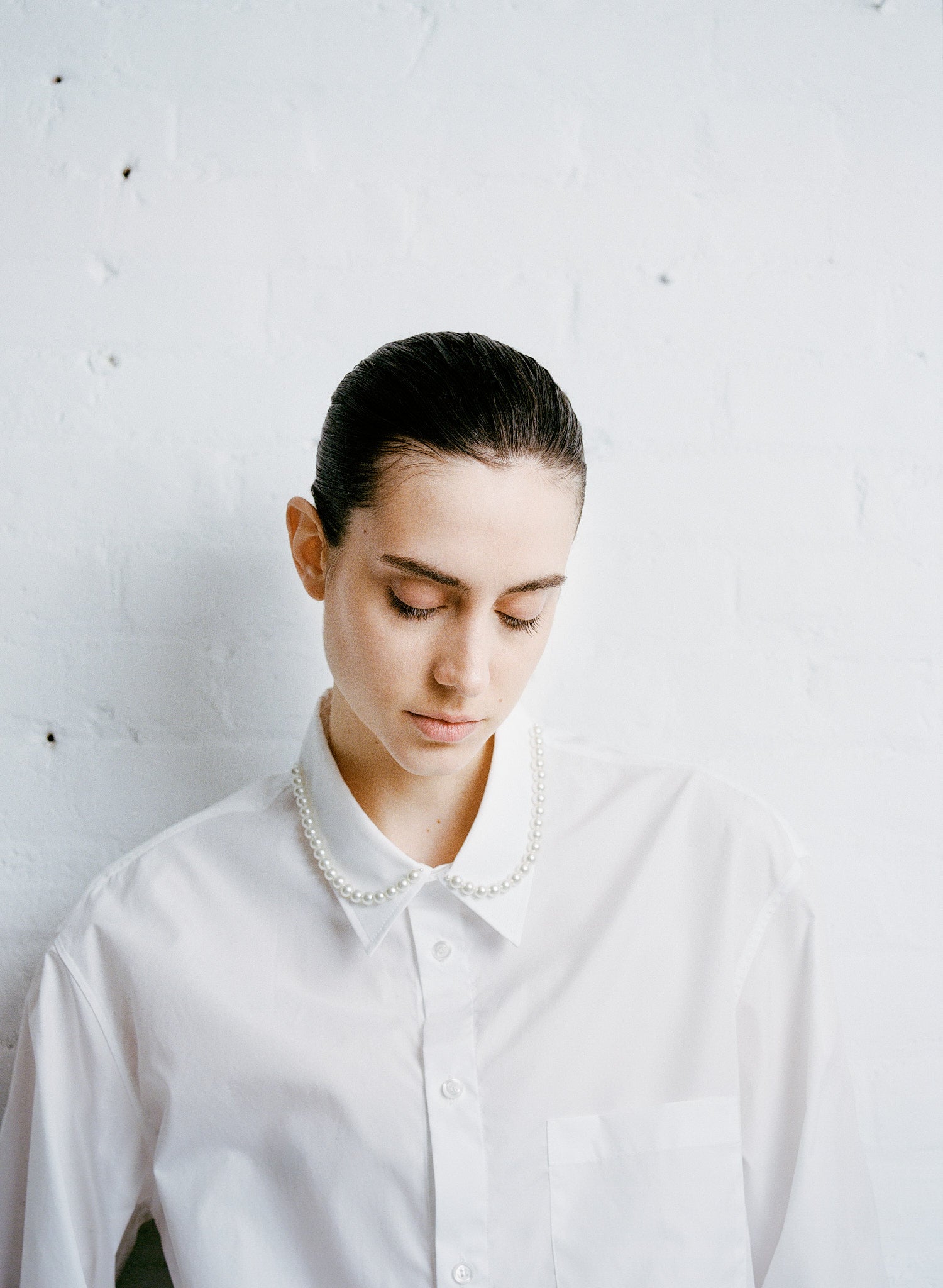 Classic Fit Shirt with Pearl Collar by Simone Rocha 