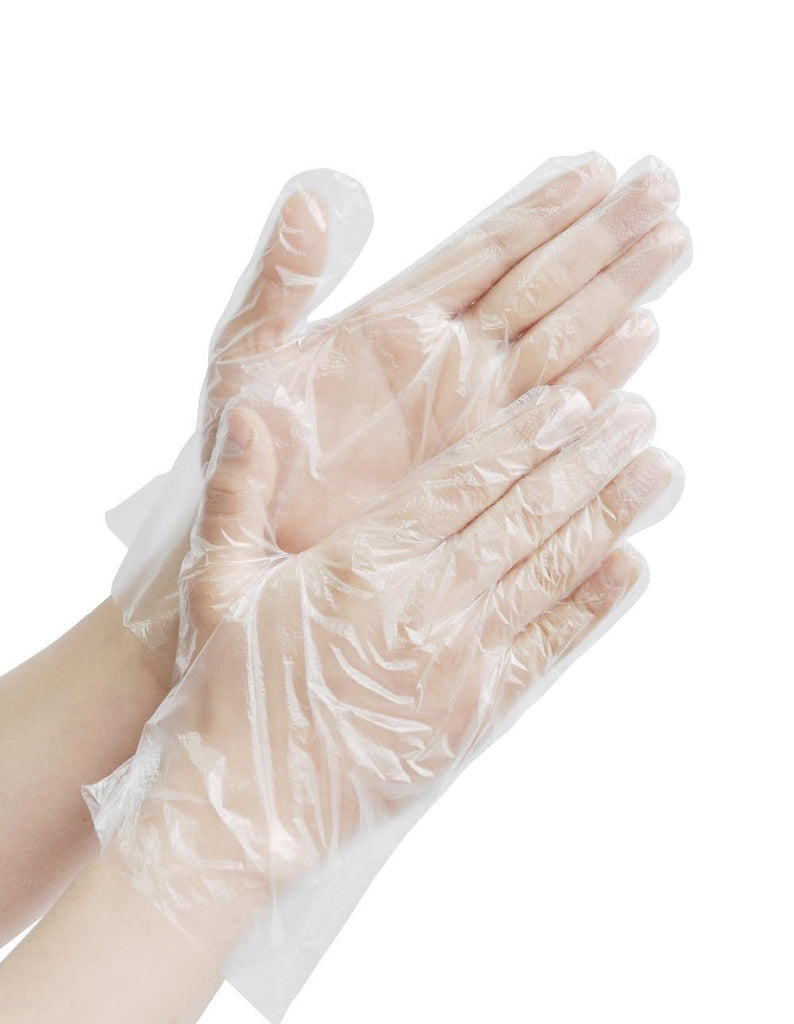 clear disposable gloves