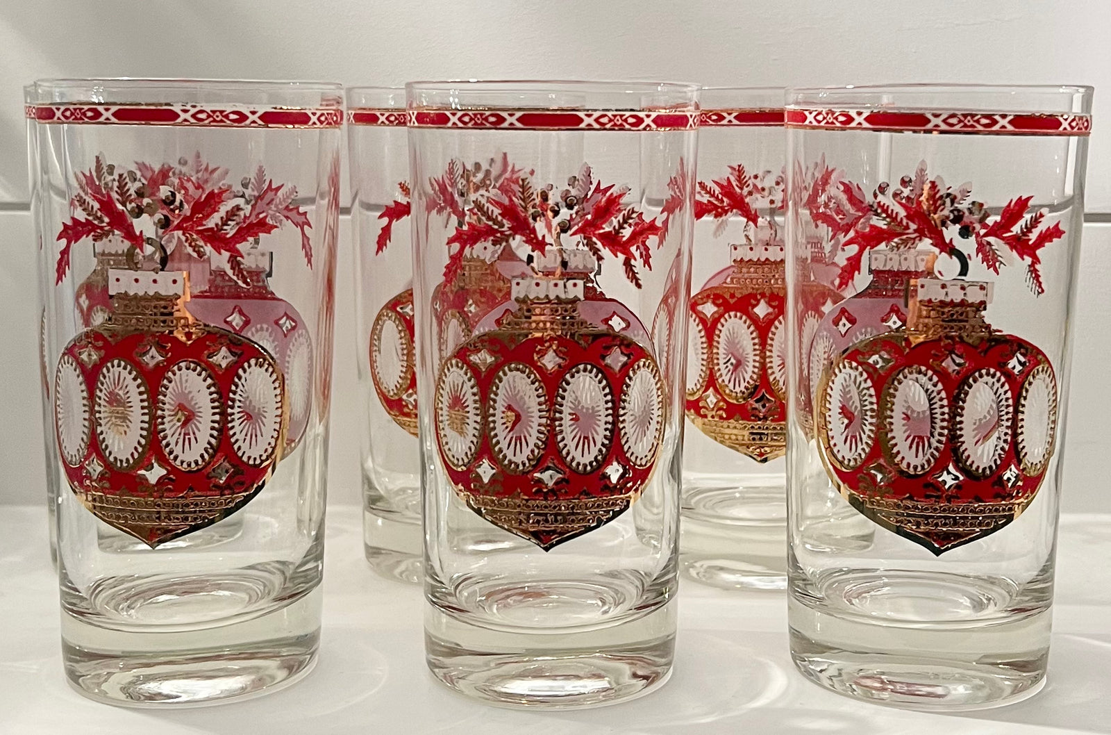 Vintage Mid-Century Barware Highball Tom Collins Glass Set - Ruby Lane