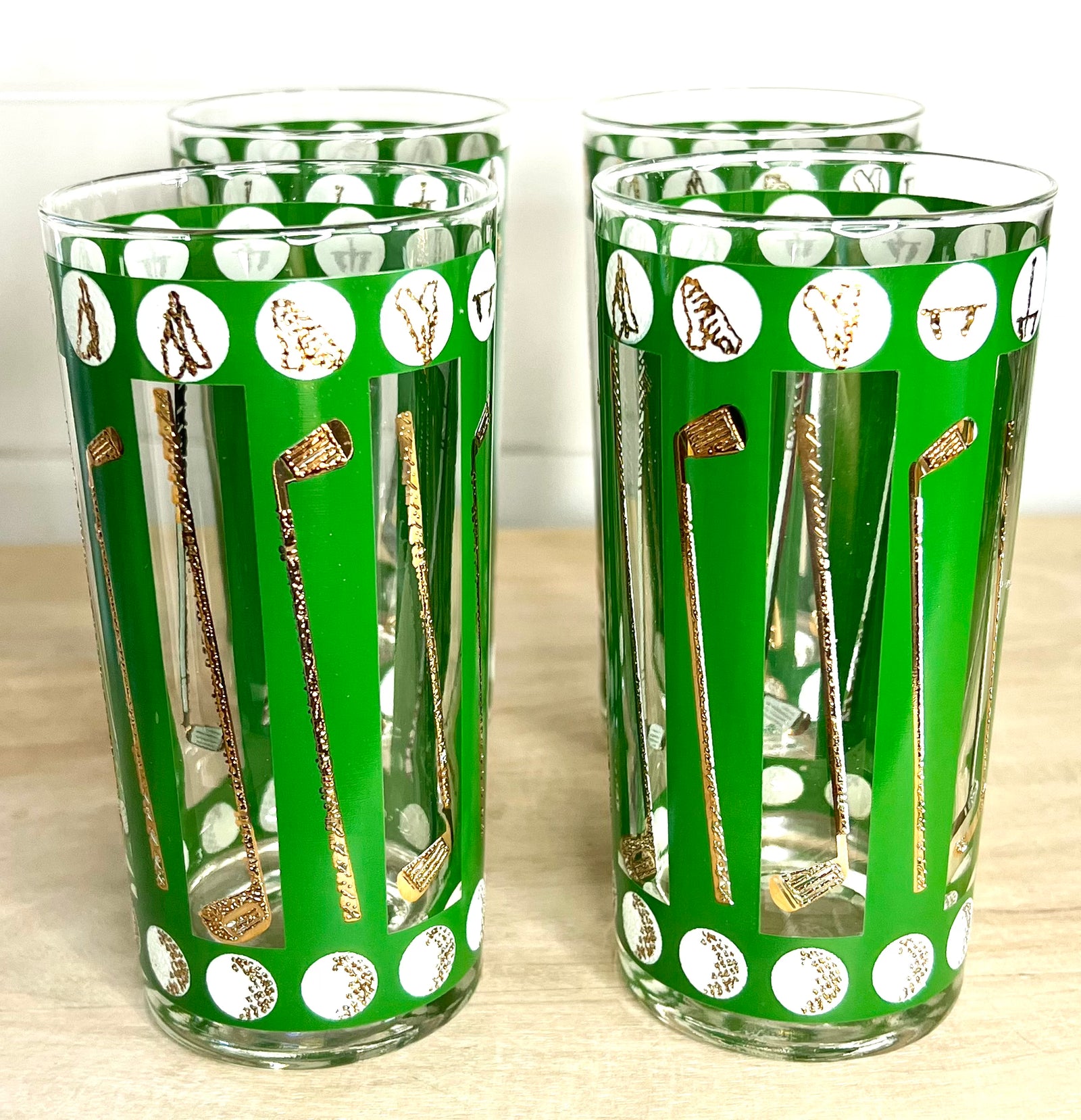 Barware, Dining, Mid Century Modern Glass Set Of 4 Beer Mug Smoked Green  Colored Barware Evc