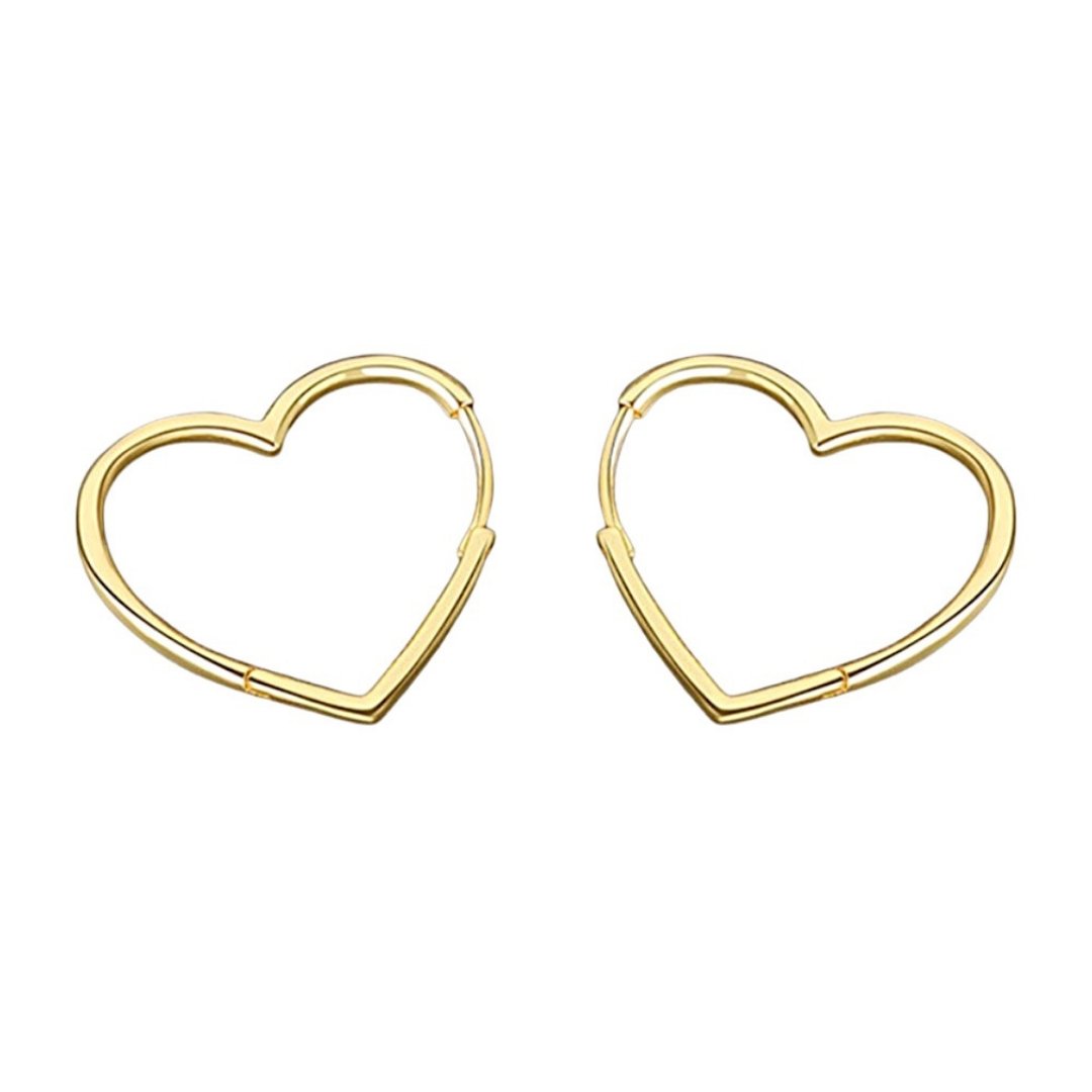 Clear CZ Heart Lock Huggies Earrings, 18K Gold & Sterling, Abigail Fox