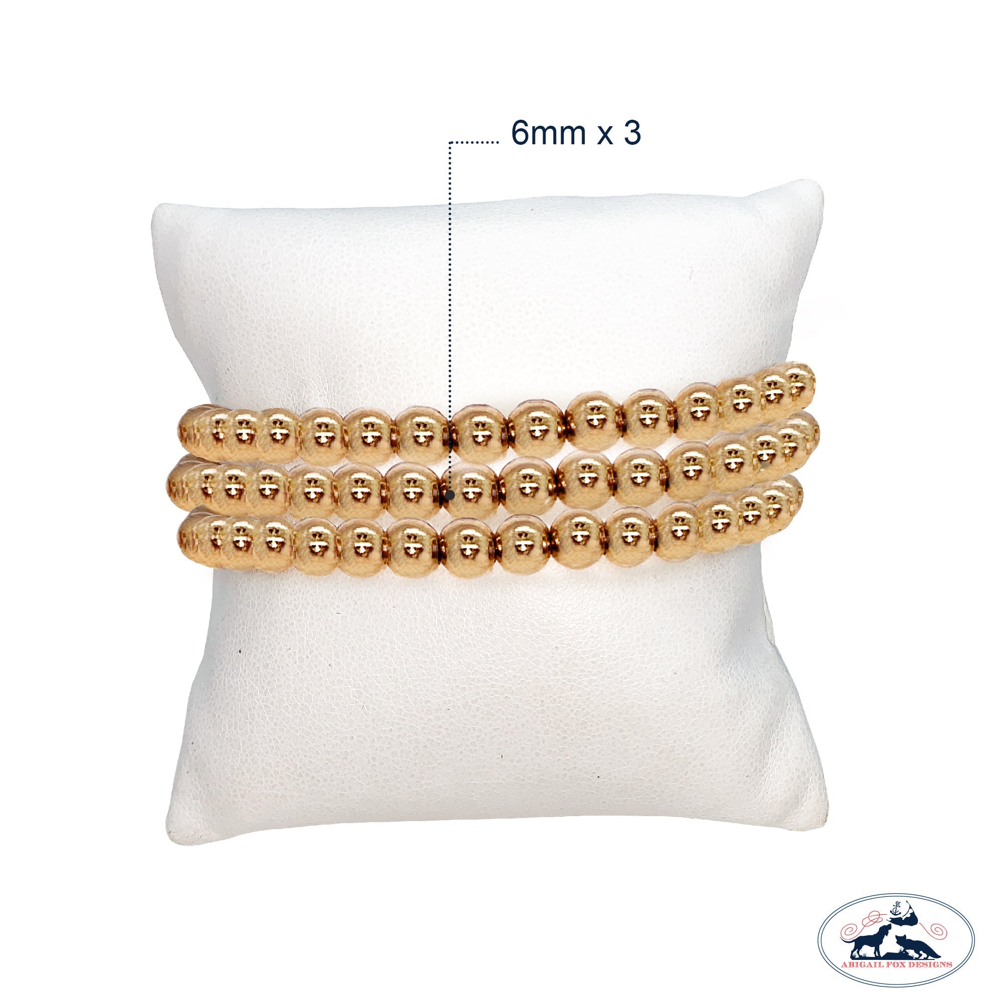 6mm 14kt Gold Filled Bead Bracelet with Jeweled Silver Dog Hanging Cha –  ARM CANDY COLLECTION