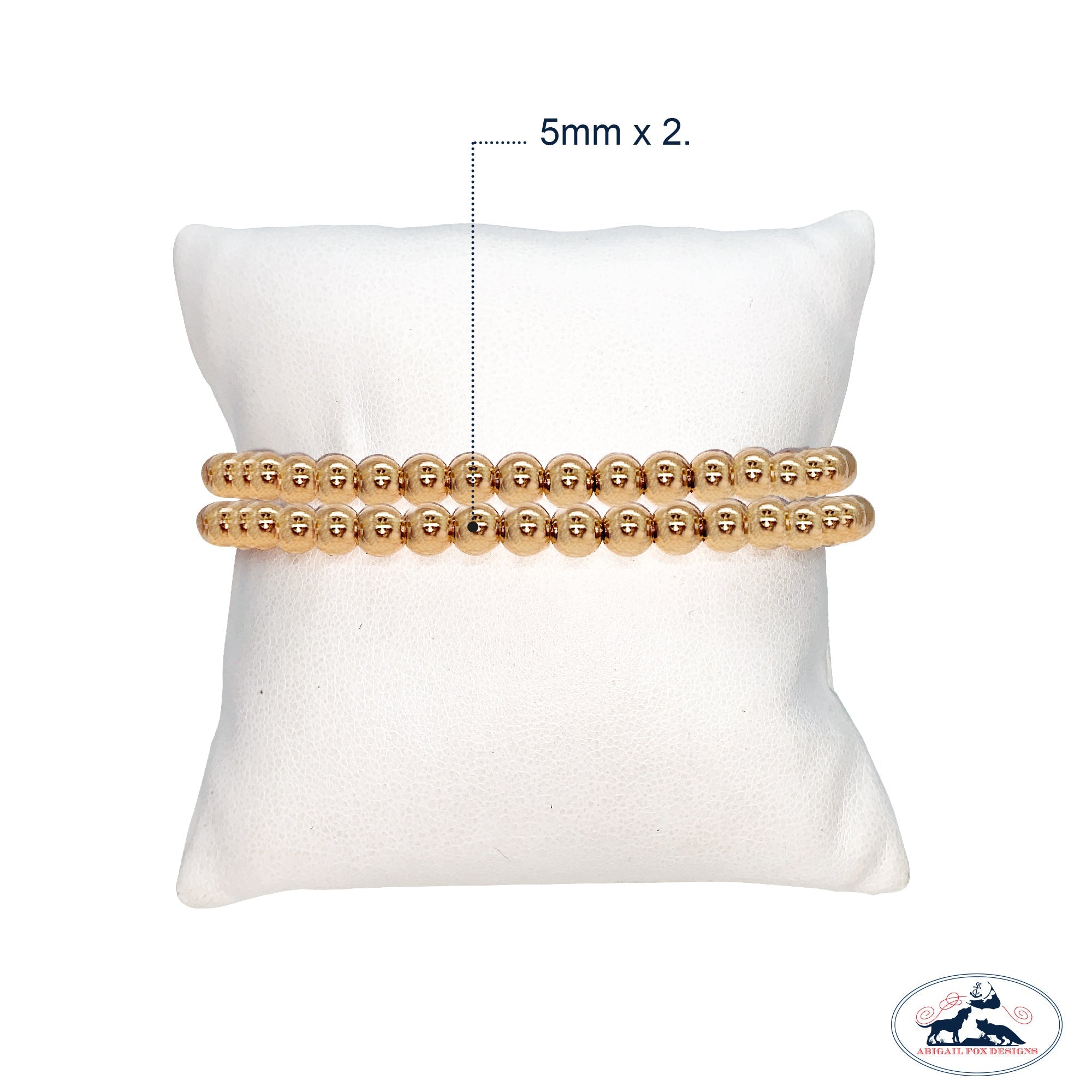 Gold Beaded Bracelet- 5mm – N & K Designs