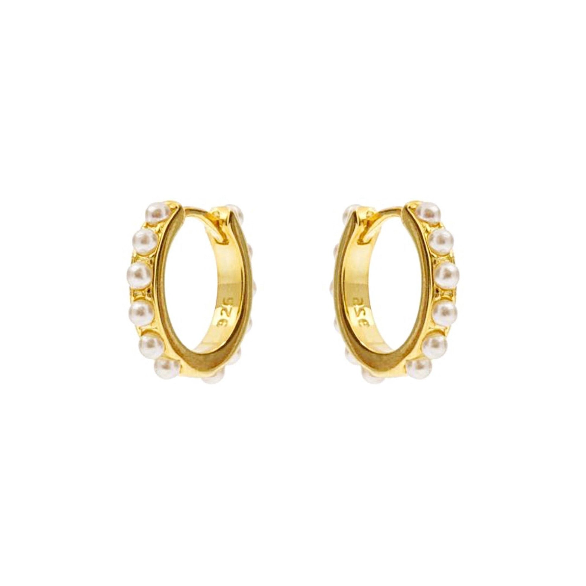Clear CZ Heart Lock Huggies Earrings, 18K Gold & Sterling, Abigail Fox